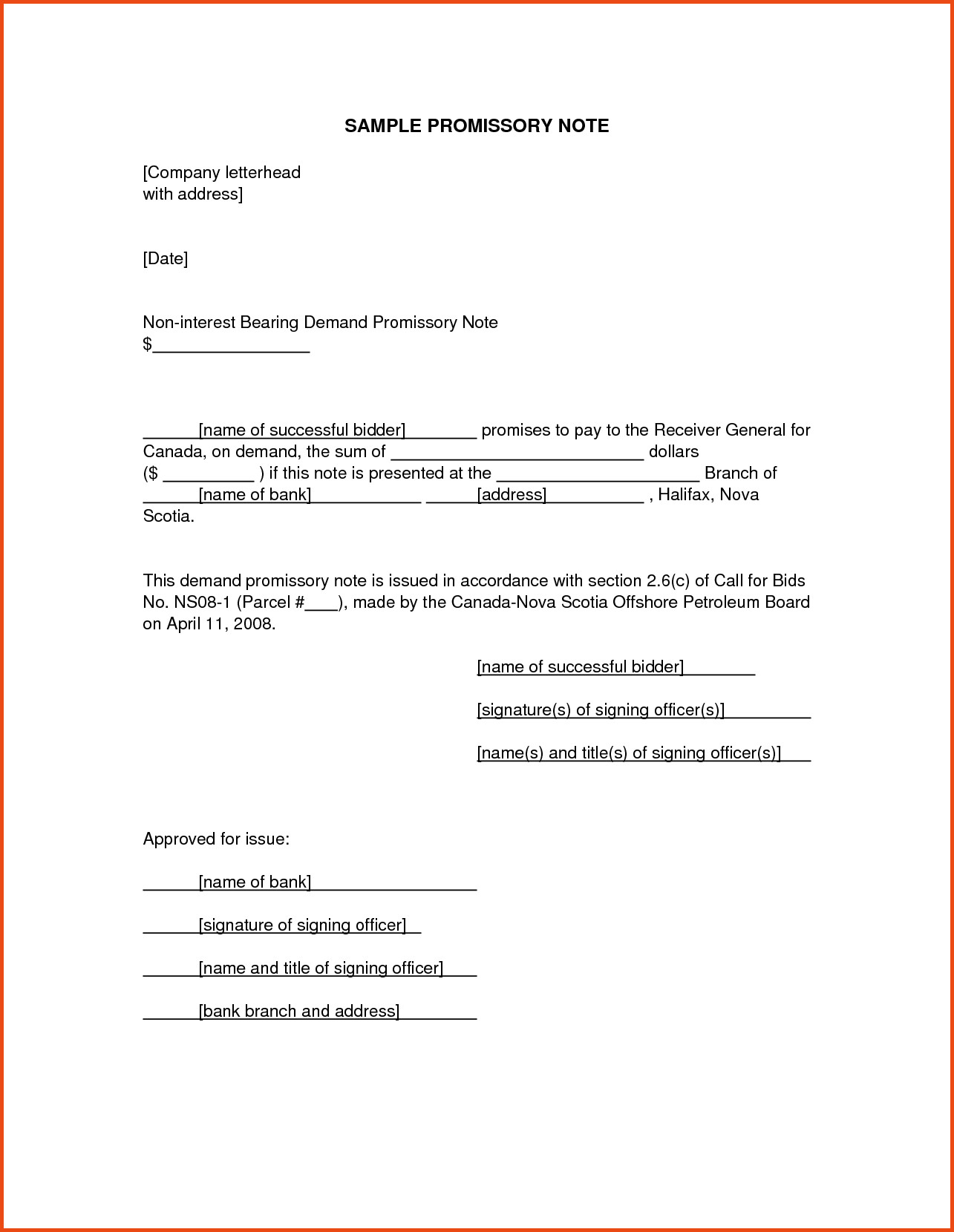 Simple Promissory Note Template