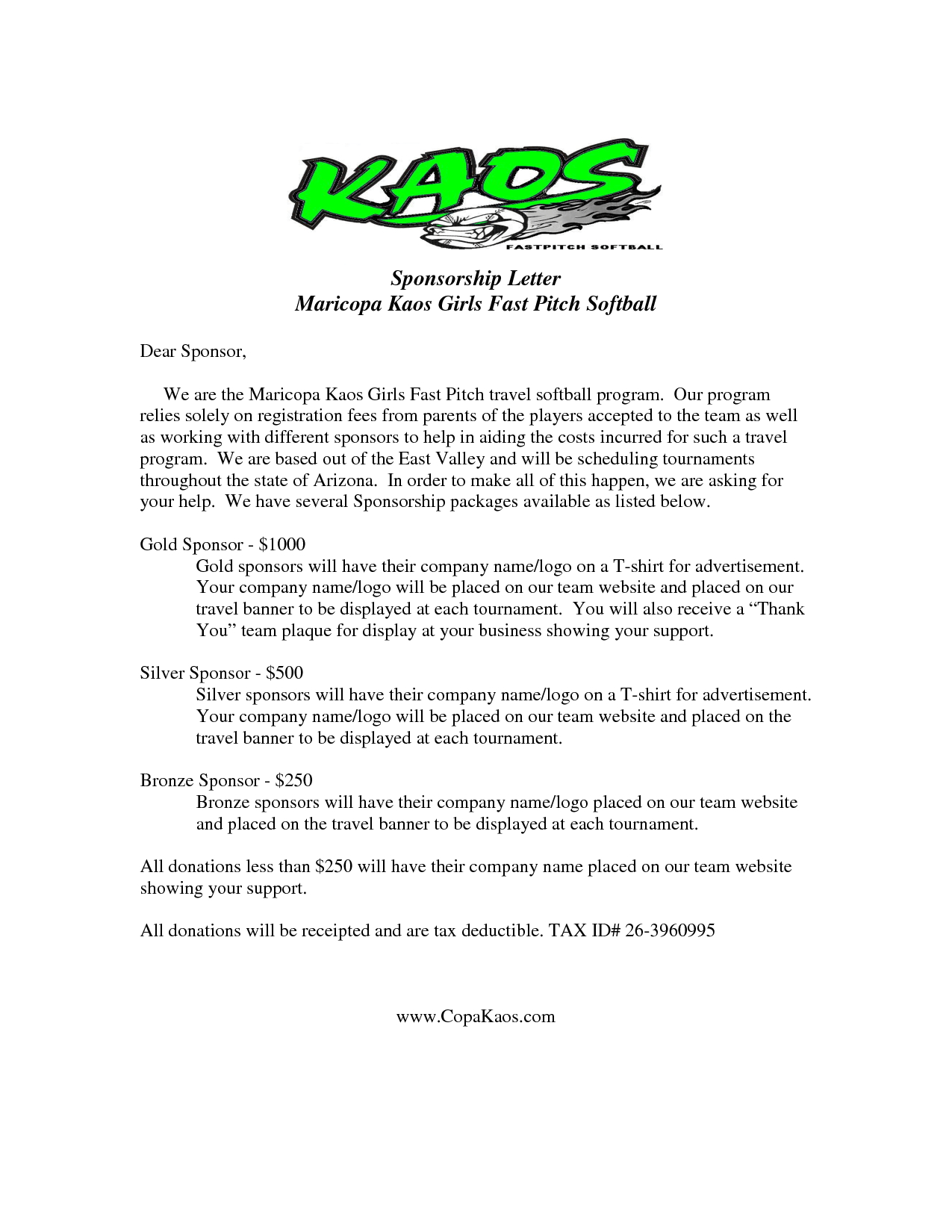 cheerleading donation letter template example-Image result for sample sponsor request letter donation 13-r