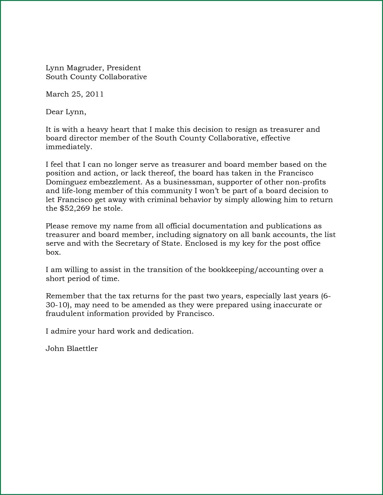 Board Member Removal Letter Template Samples - Letter Template Collection