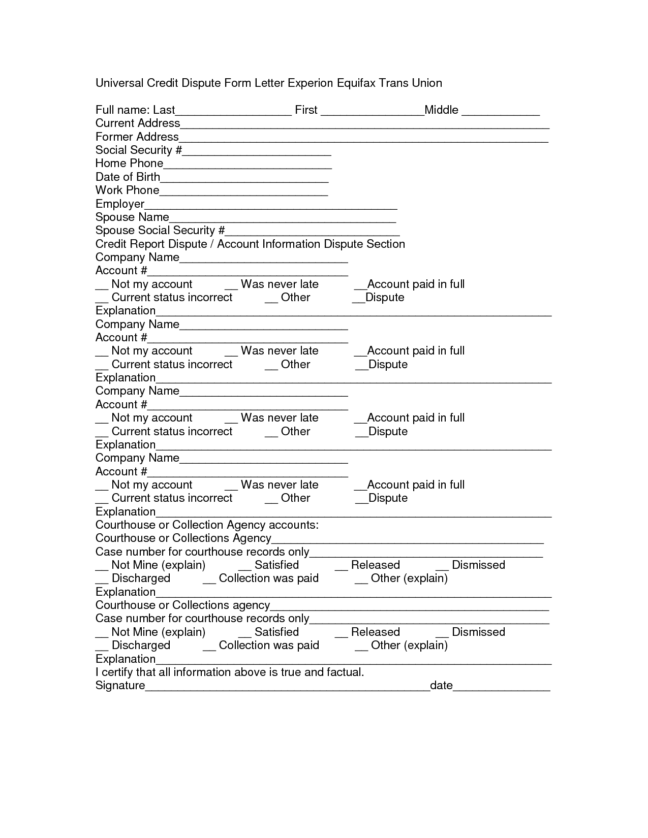 Dispute Letter Template - Inspirational Business forms Templates