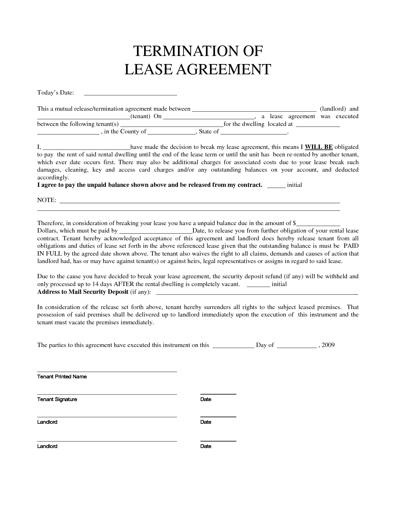 Early Lease Termination Letter to Landlord Template - Inspirational Early Lease Termination Letter Your Template