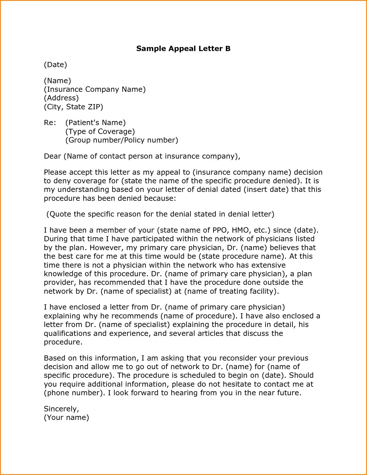 Disability Insurance Appeal Letter Template - Insurance Appeal Letter Sample Awesome Sample Appeal Letter format