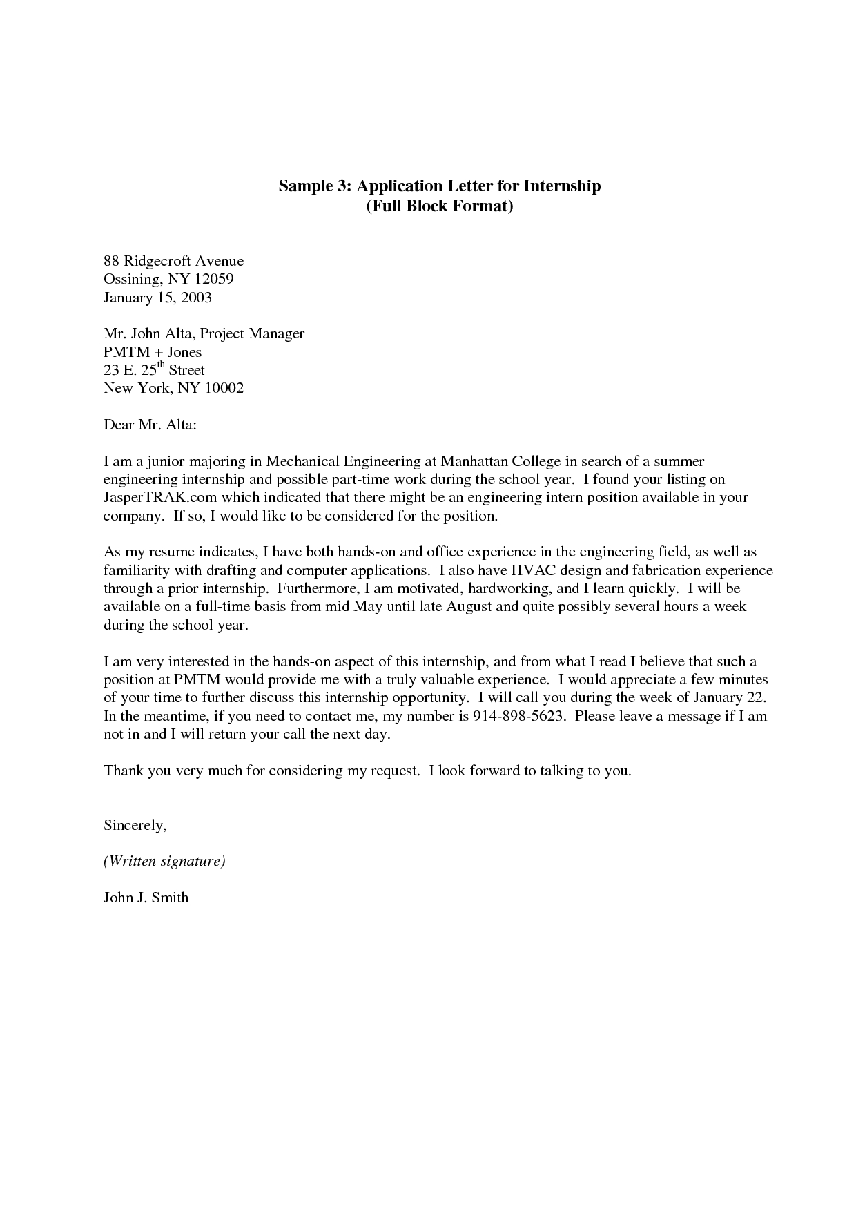 Demand Letter Template - Internship Application Letter Here is A Sample Cover Letter for