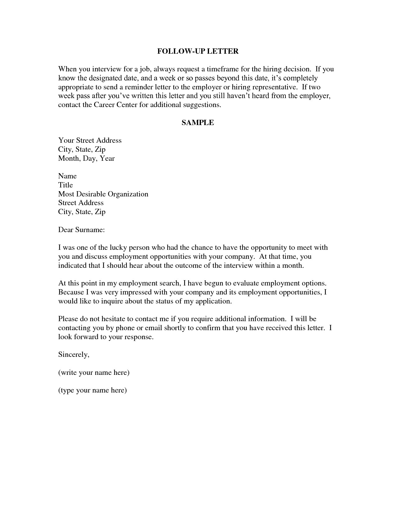 Interview Thank You Letter Template - Interview Templates for Employers