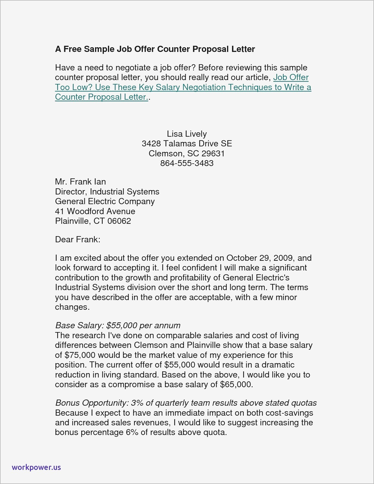 Exempt Offer Letter Template
