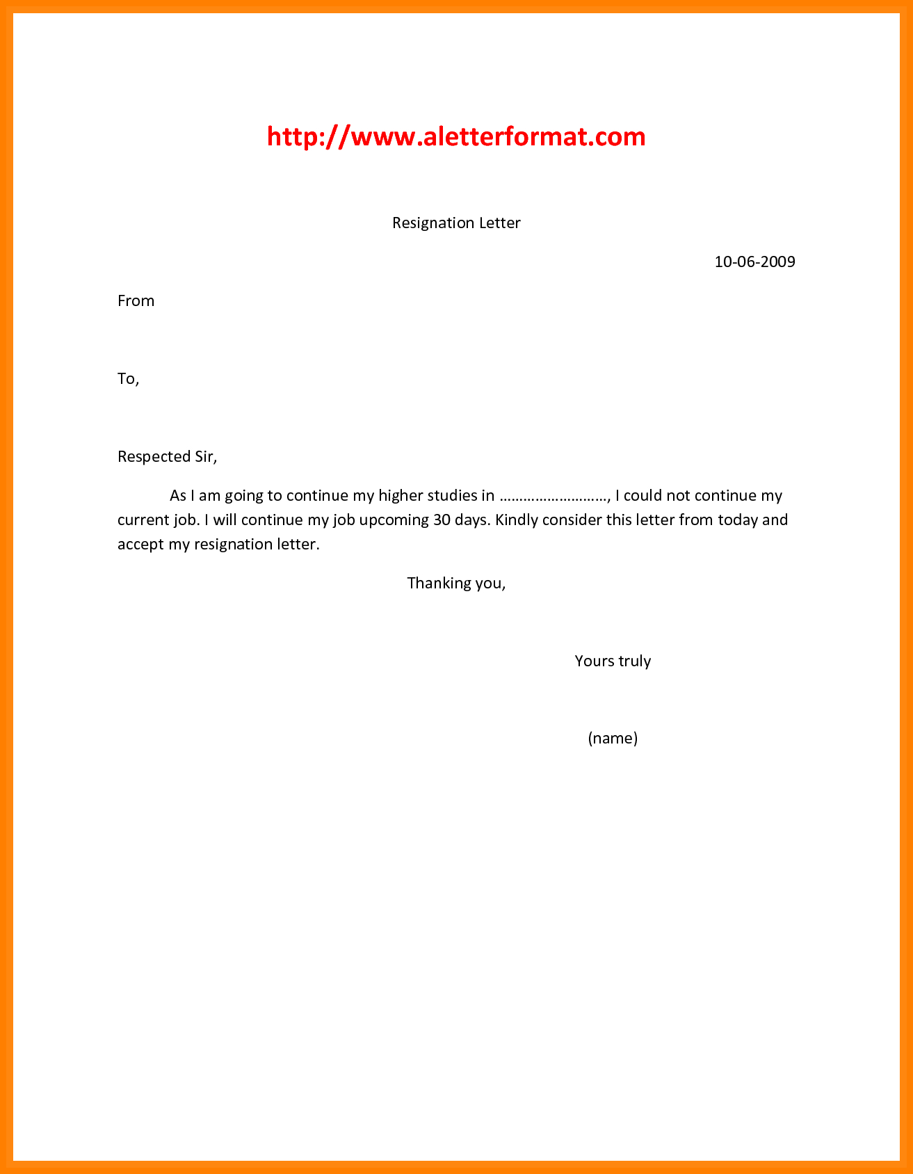 Resignation Letter Template Free Download - Letter for Resignation Pdf Job format Resign Template Free Download