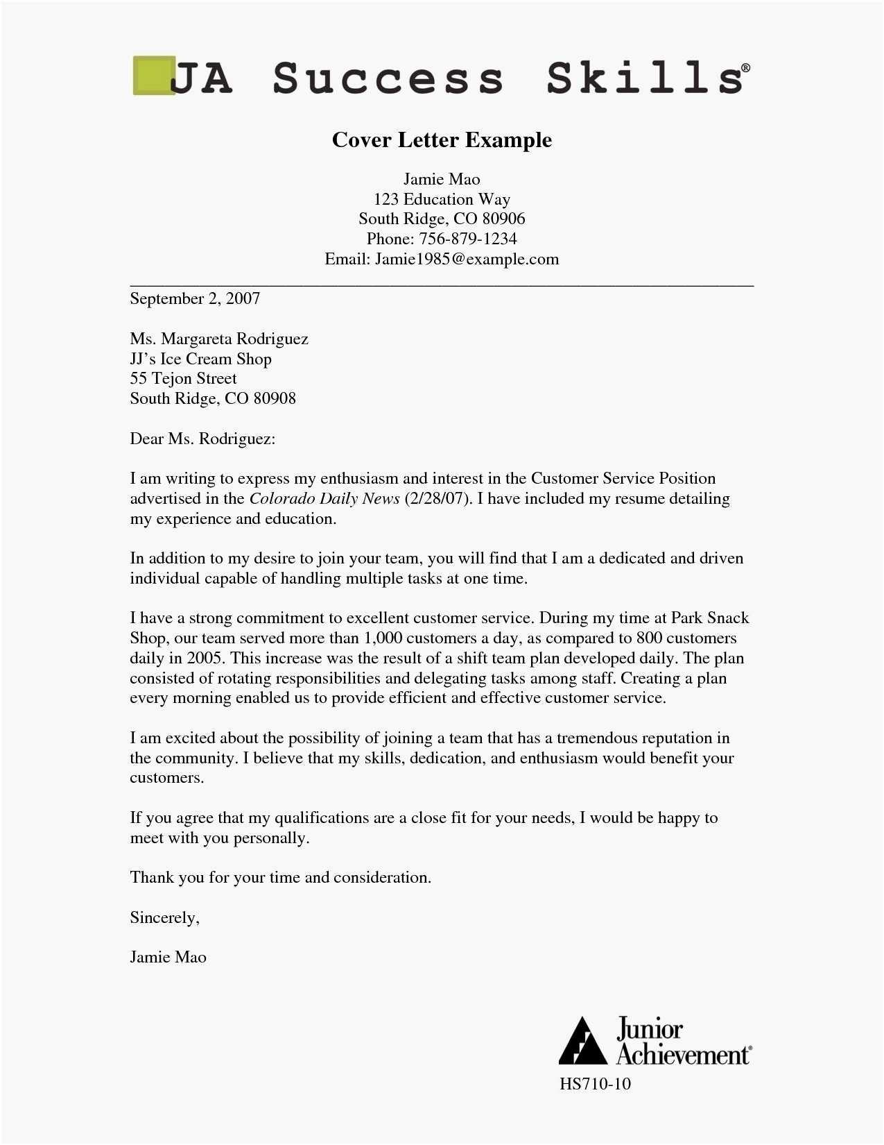 Cover Letter Template for Job Application - Letter format for Cover Letter Sample Cover Letter Employment