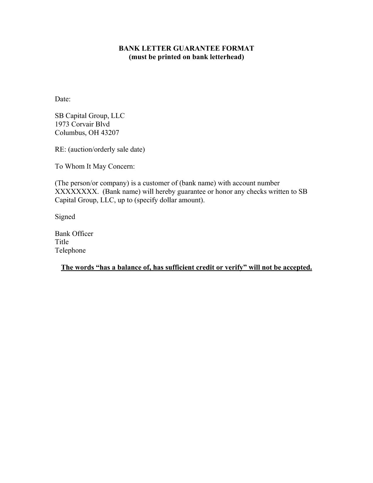 Repayment Letter Template