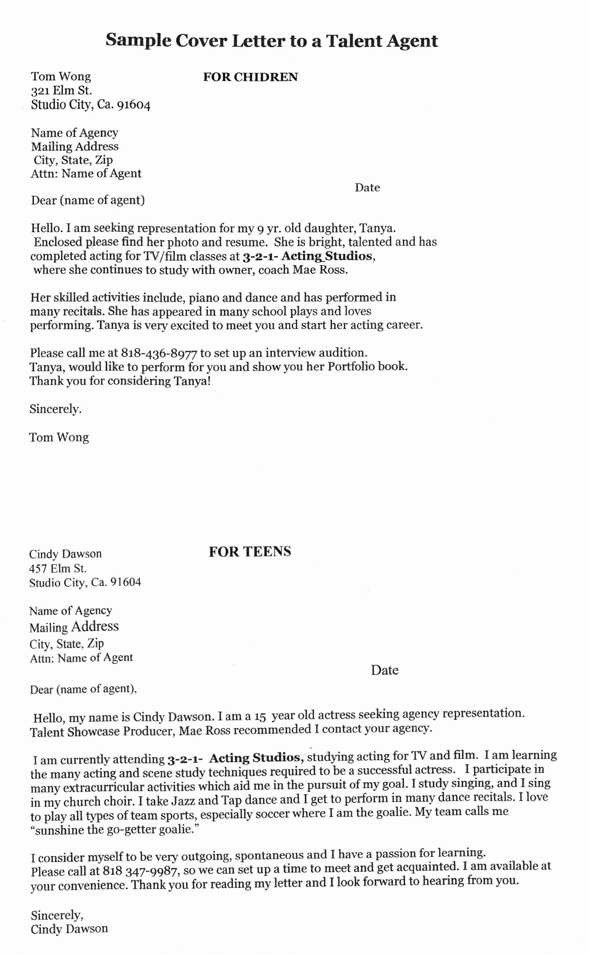 Actor Letter Of Intent Template - Letter Intent Production Financing School Sample Image