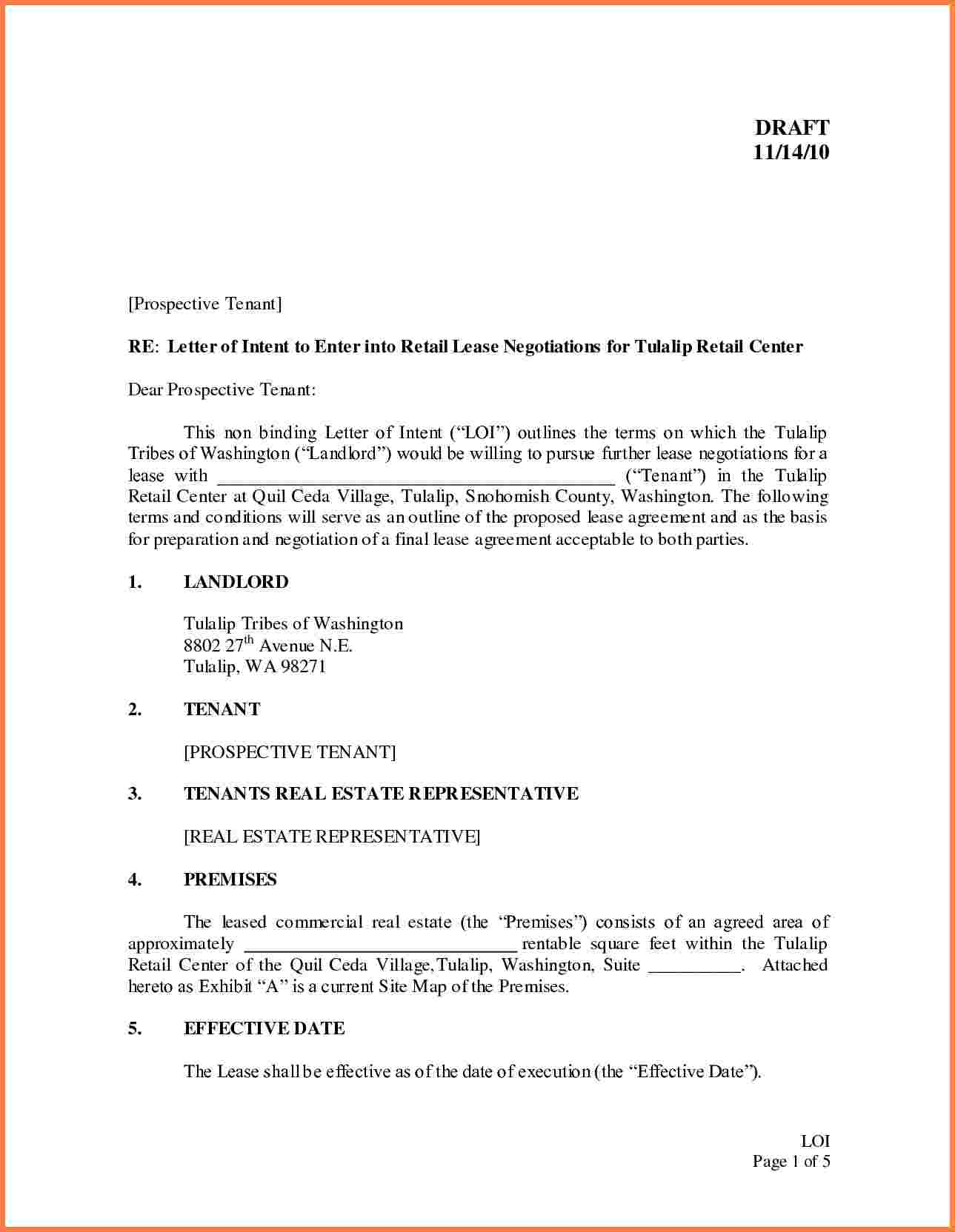 intent to lease letter template example-Letter Intent Real Estate Lease Example Restaurant Sample Renewal To mercial Space 14-d