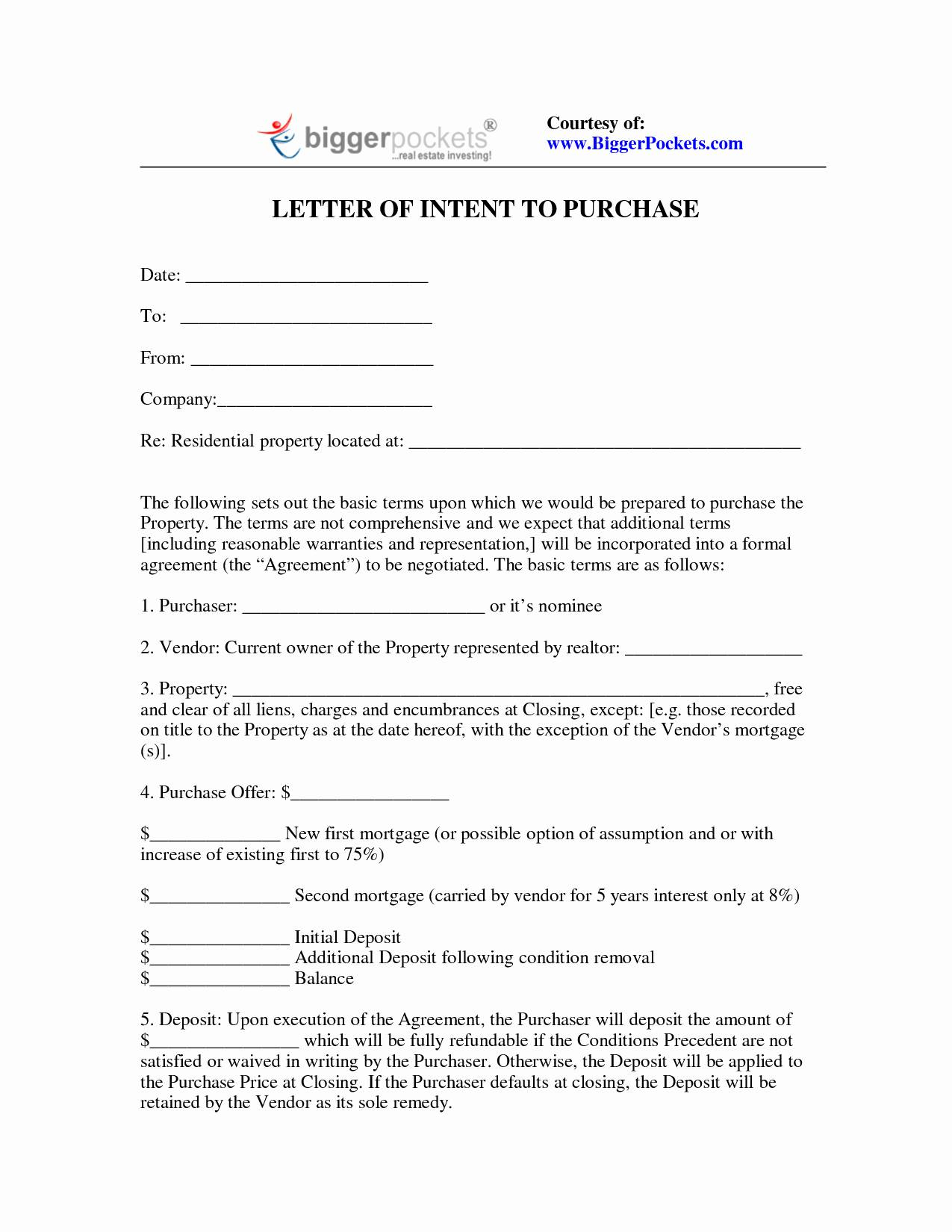 Letter Of Intent to Purchase Real Estate Template - Letter Intent to Purchase Property Template Elegant Letter Tent