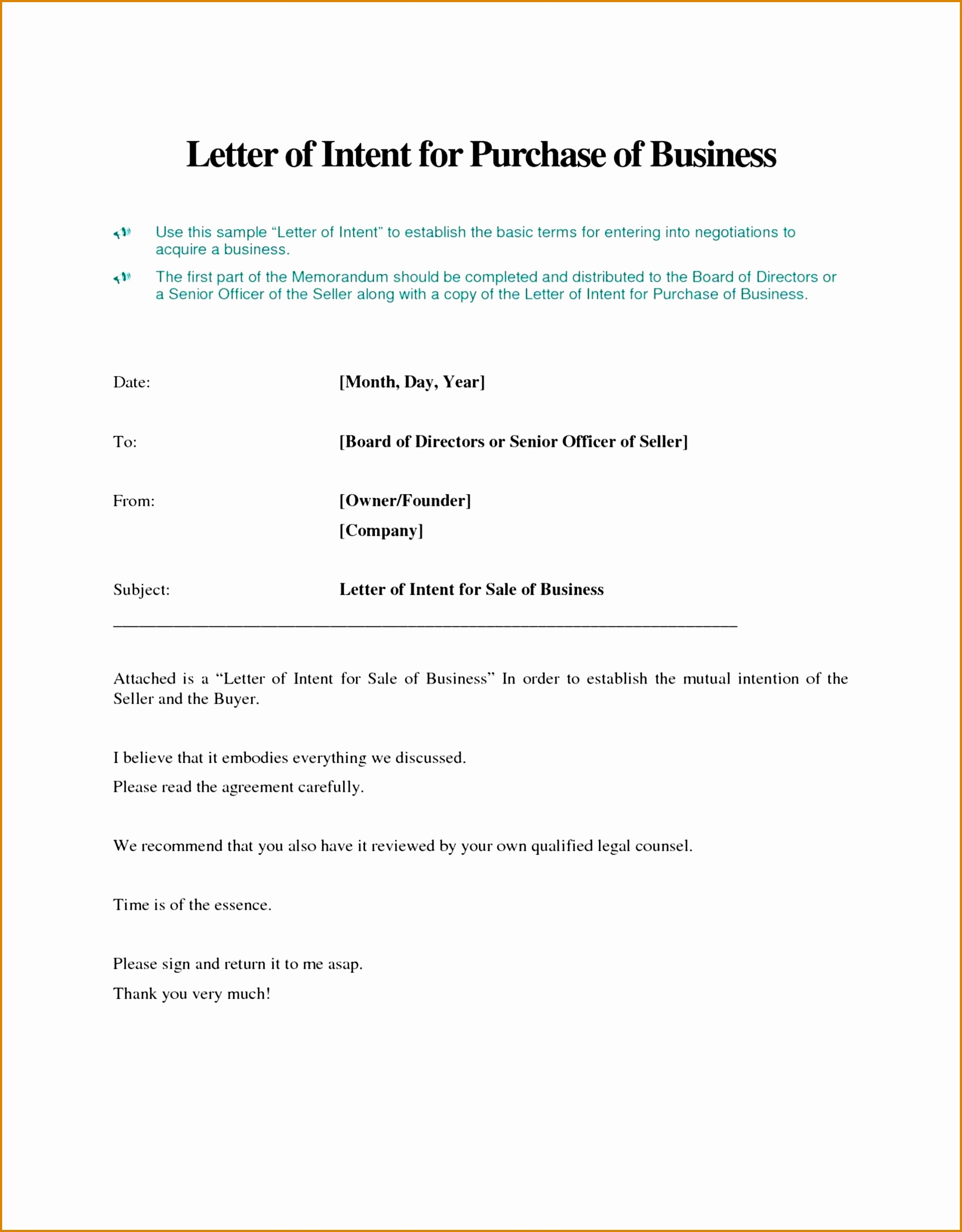 Letter Of Intent to Sell Property Template - Letter Intent to Sell Ideas How Write Business House