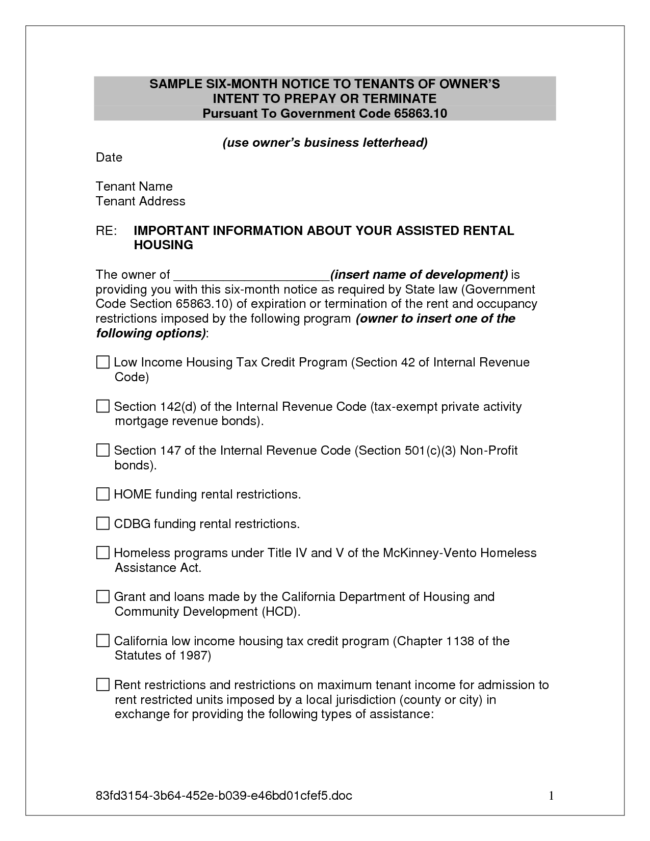 Lease Letter Of Intent Template - Letter Intent to Terminate Lease Agreement Not Renew Sample