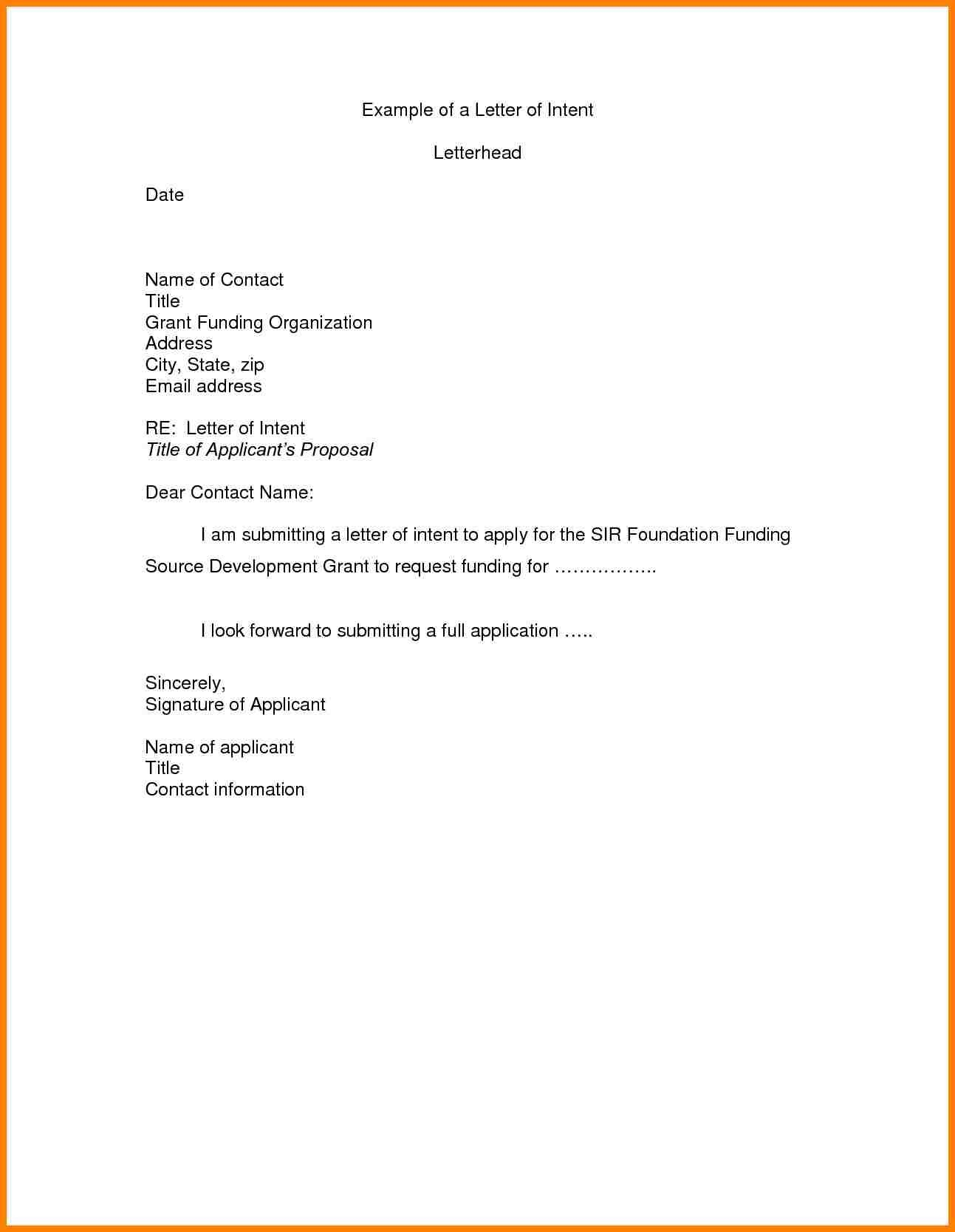 Letter Of Intent for Job Template - Letter Intenttion Inspirations Job Template