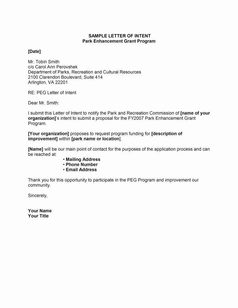 Letter Of Intent Template Business Partnership Collection Letter