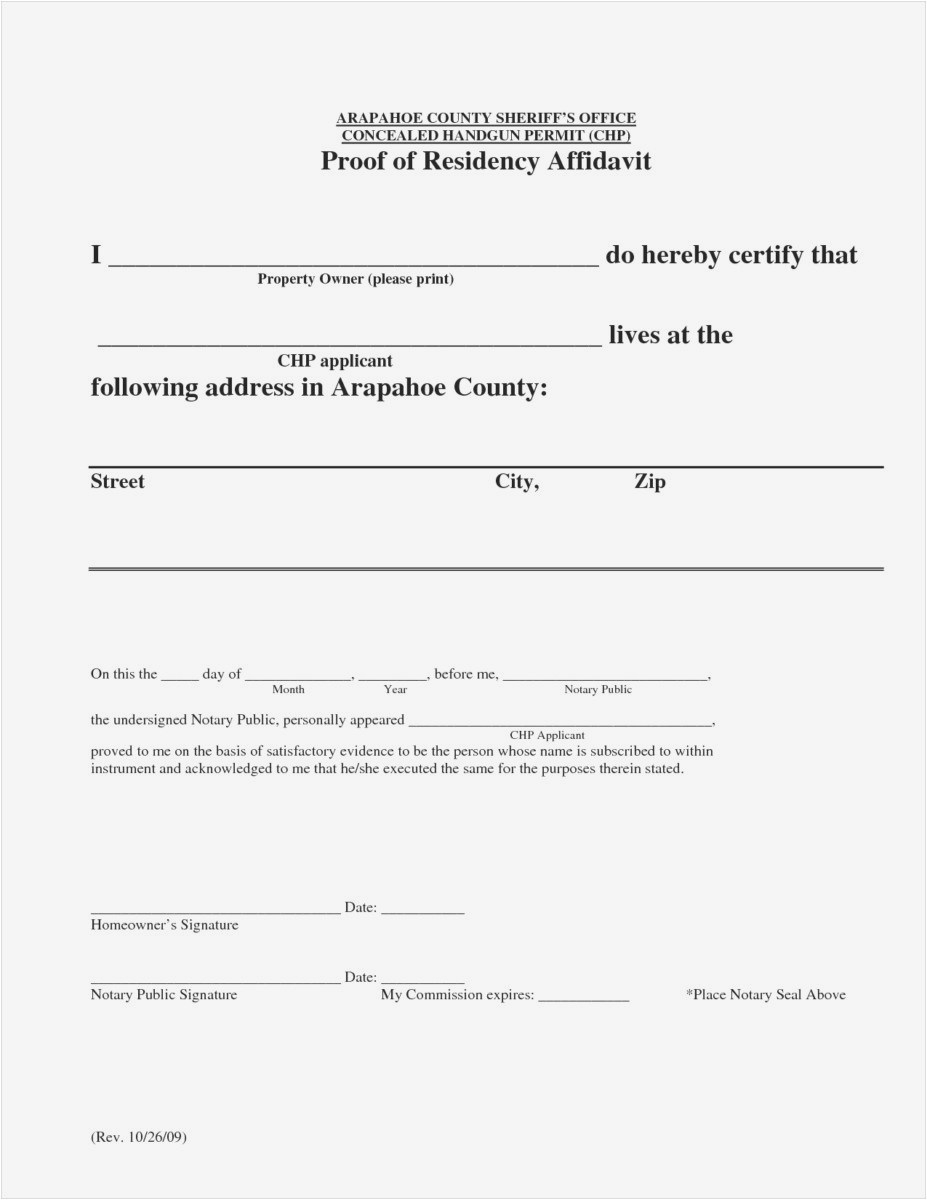 Proof Of Residency Letter Notarized Template - Letter Residency Ideas Printable Notarized Letter Residency