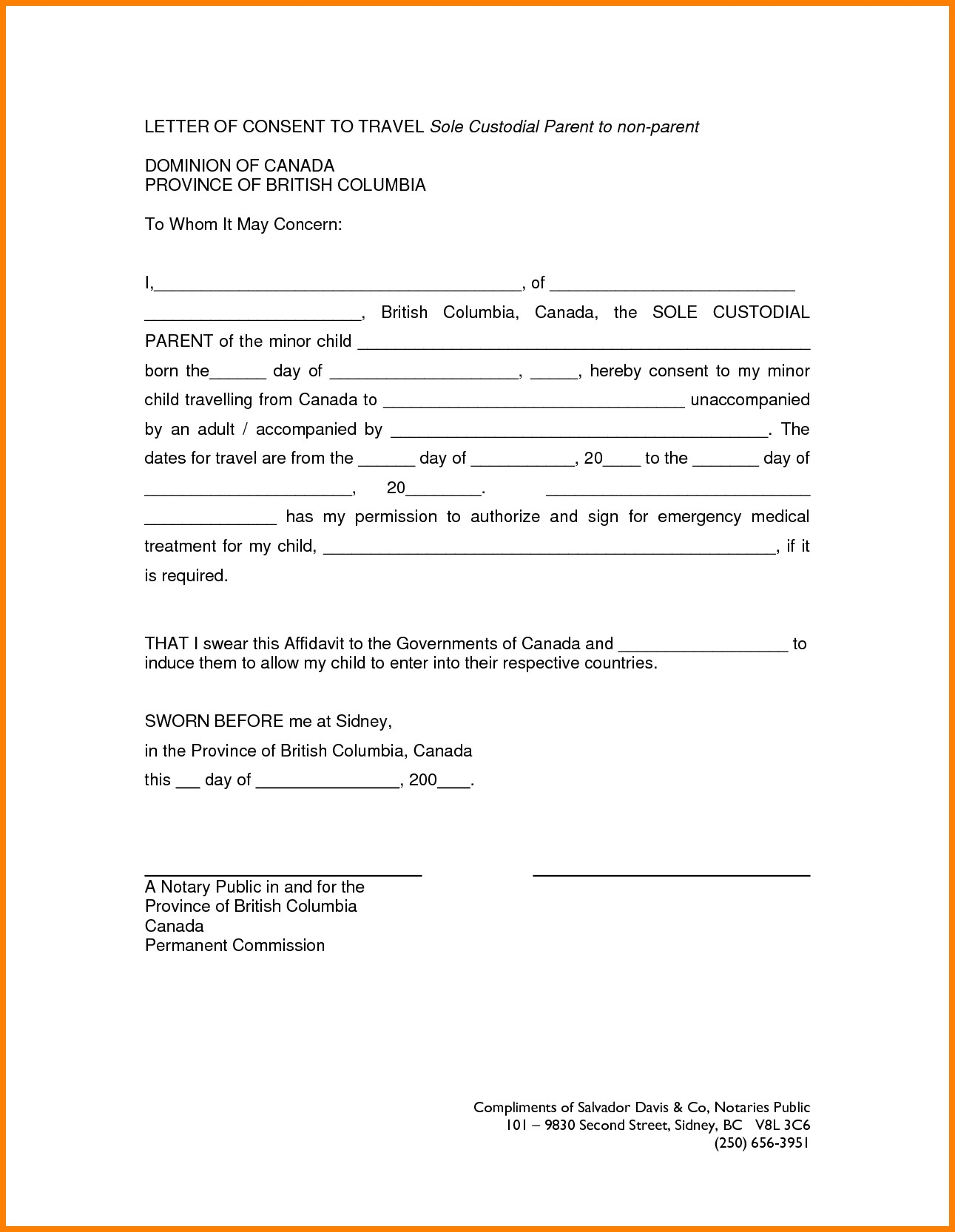 Template for Temporary Guardianship Letter Examples