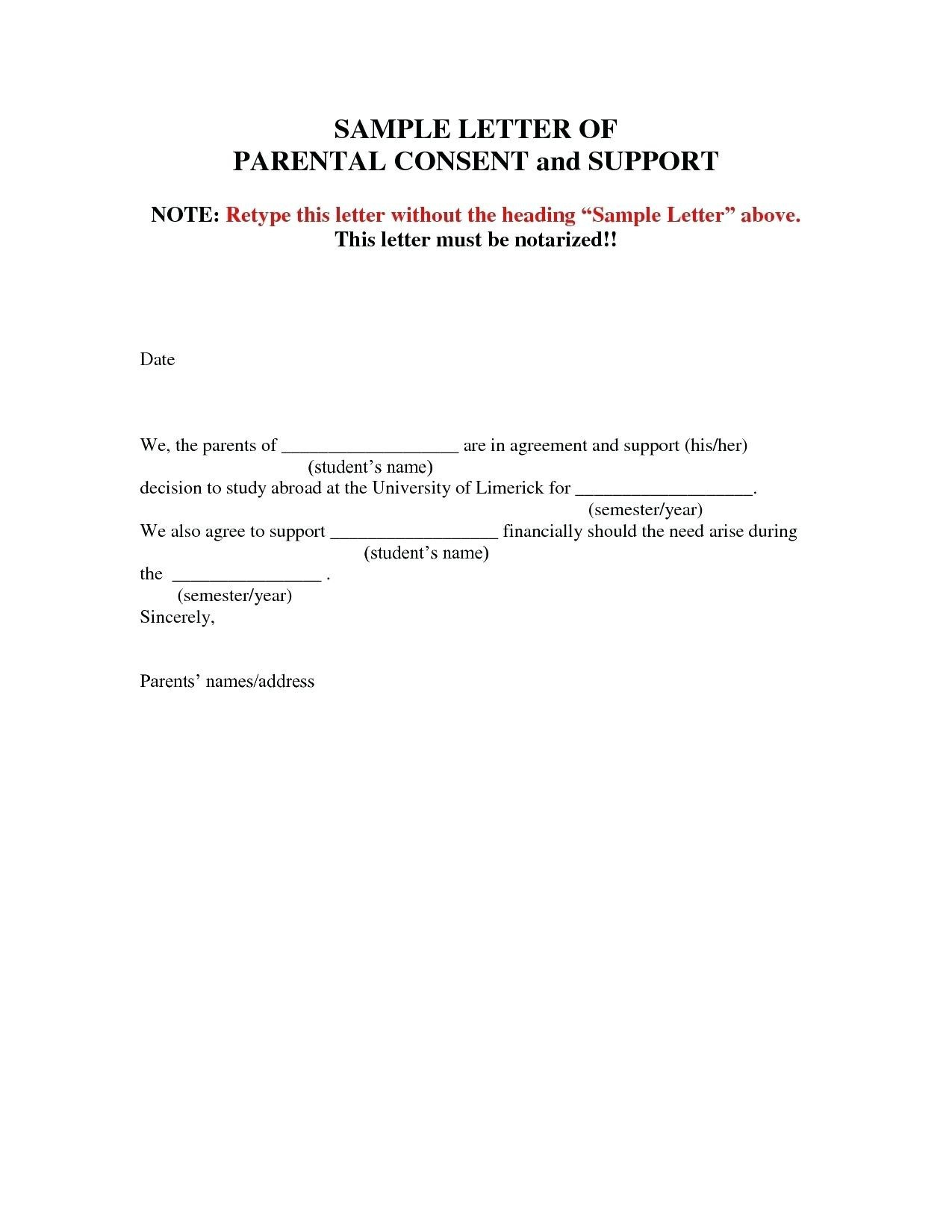 Parent Permission Letter Template - Letter Template Permission New Letter Permission Sample Copy