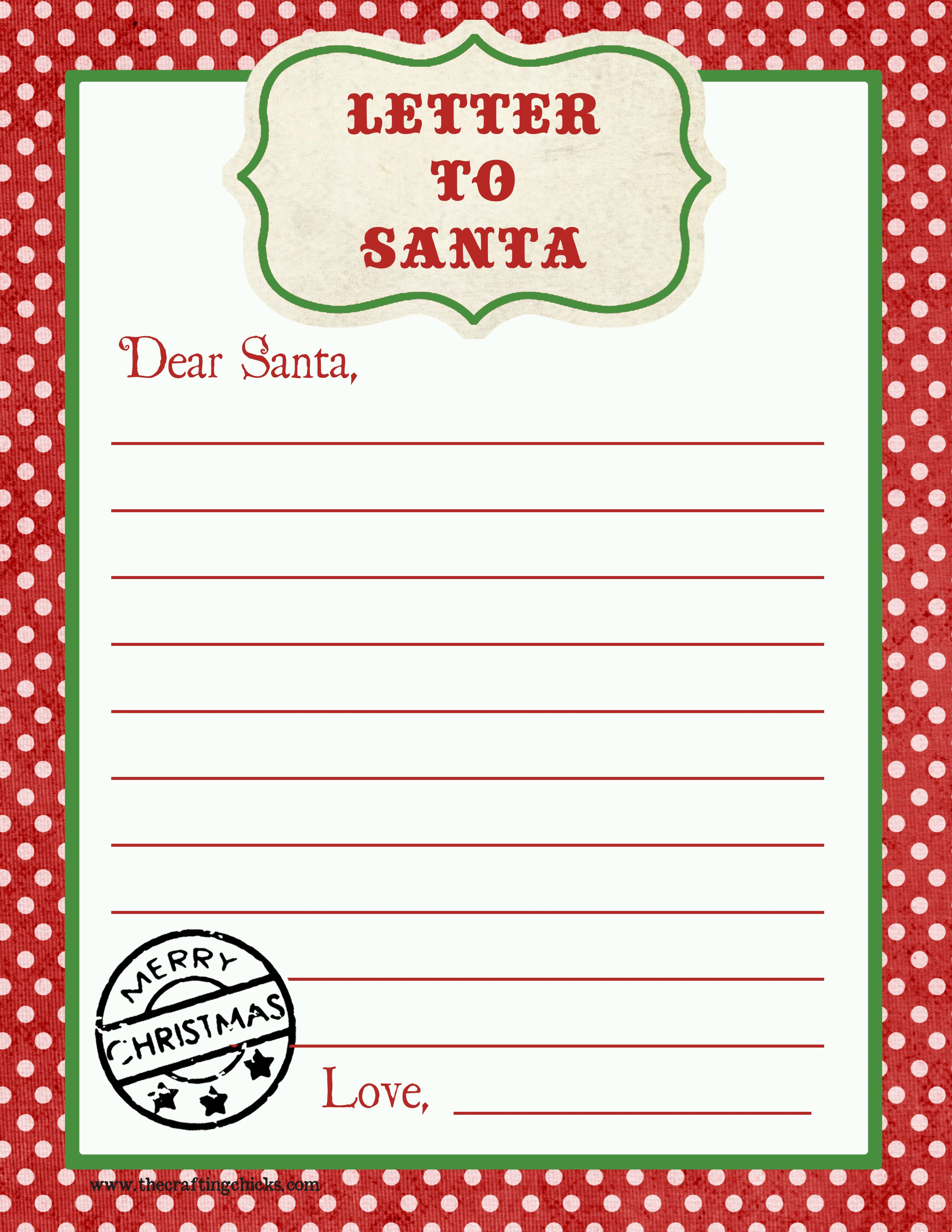 Free Letter to Santa Template Printable - Letter to Santa Free Printable Download