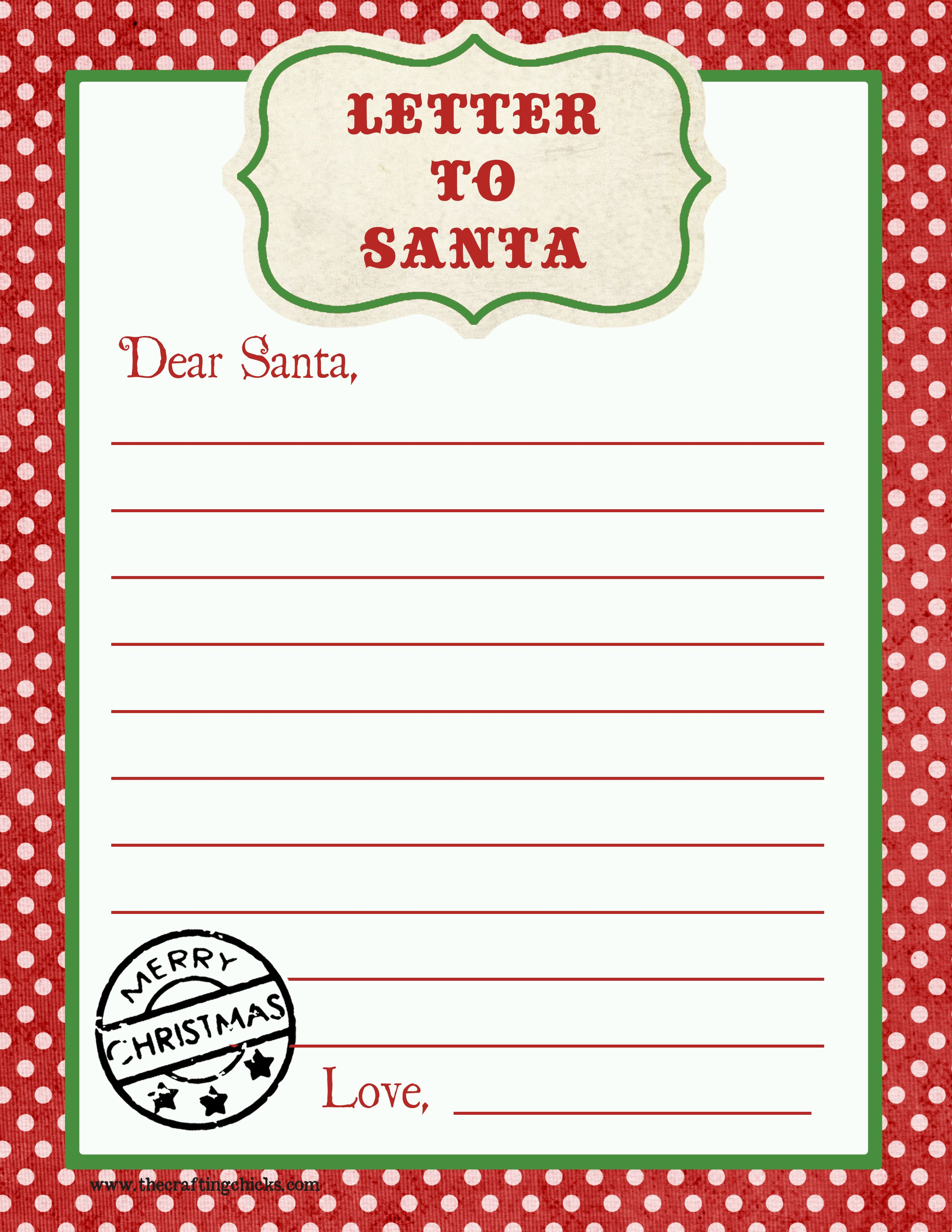 Letter From Santa Template Free Download - Letter to Santa Free Printable Download