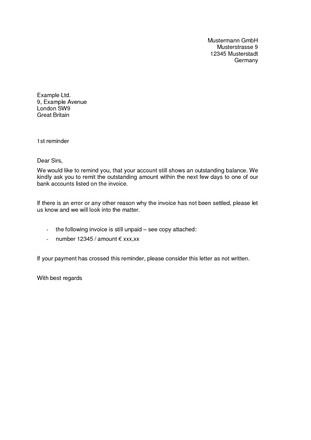 Outstanding Payment Letter Template - Letter Writing format for Outstanding Payment Hollywoodcinema