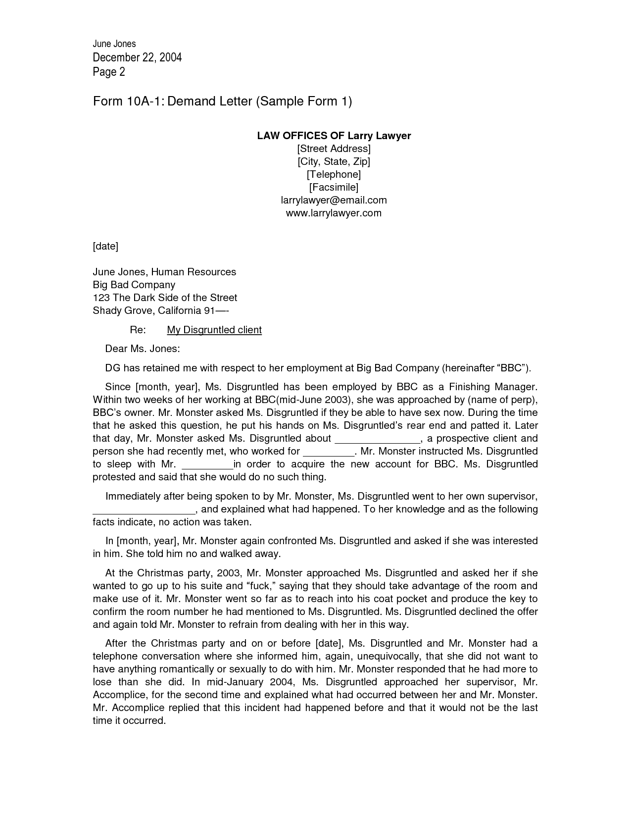 law firm letter template example-letter od demand 12-d