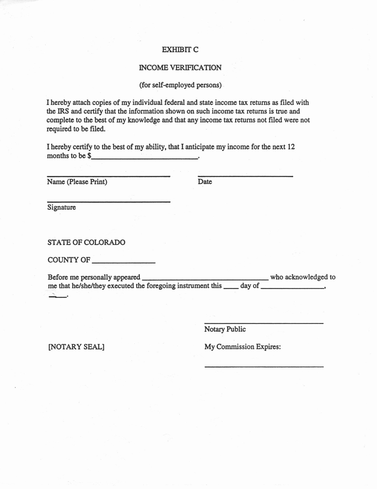 notarized employment verification letter template