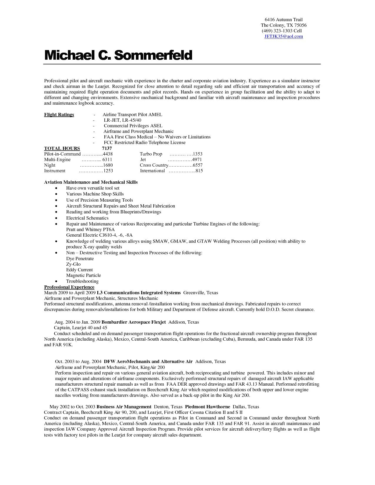 Aviation Cover Letter Template - Maintenance Technician Resume Template Awesome Cover Letter