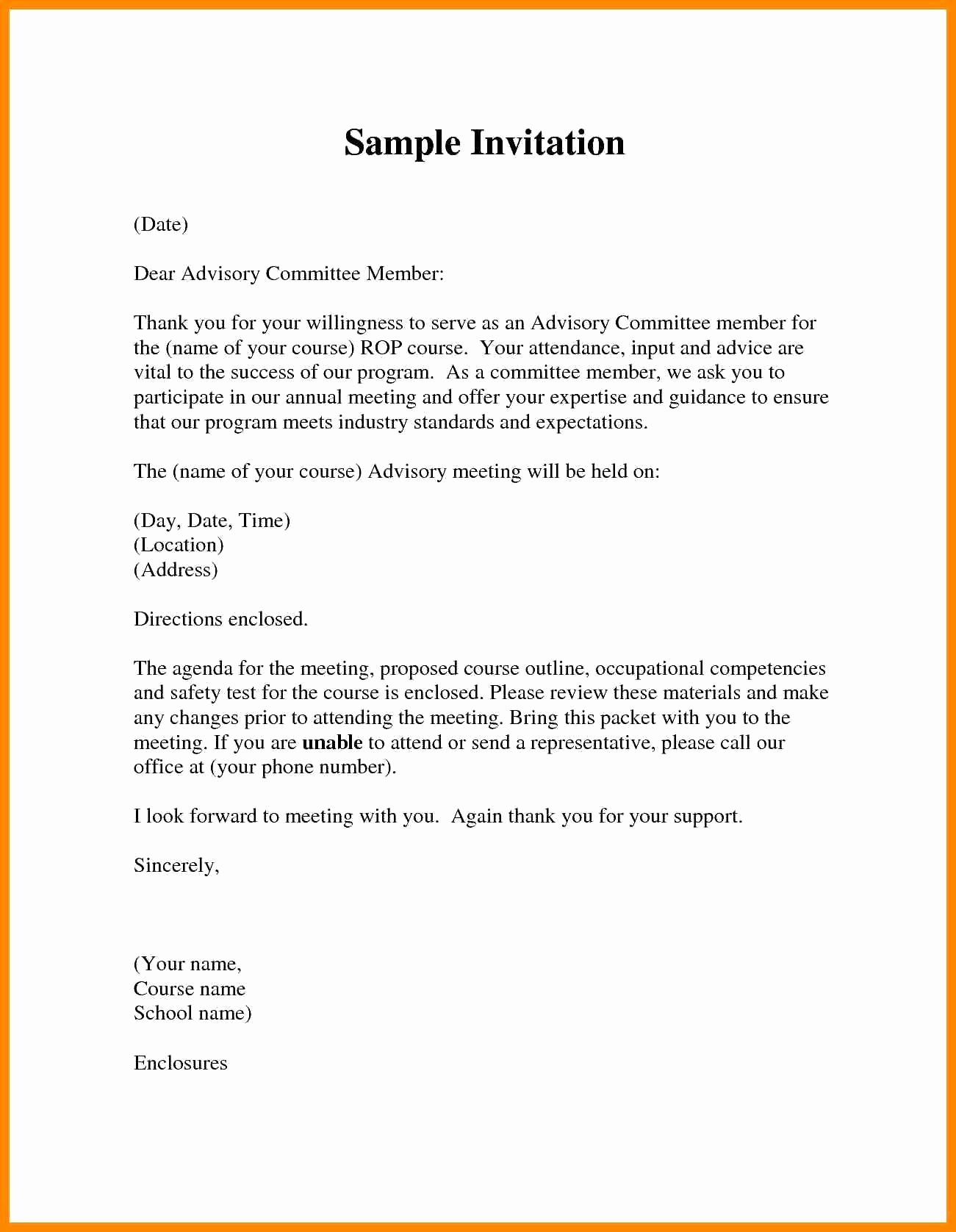 Board Member Invitation Letter Template Examples - Letter Template