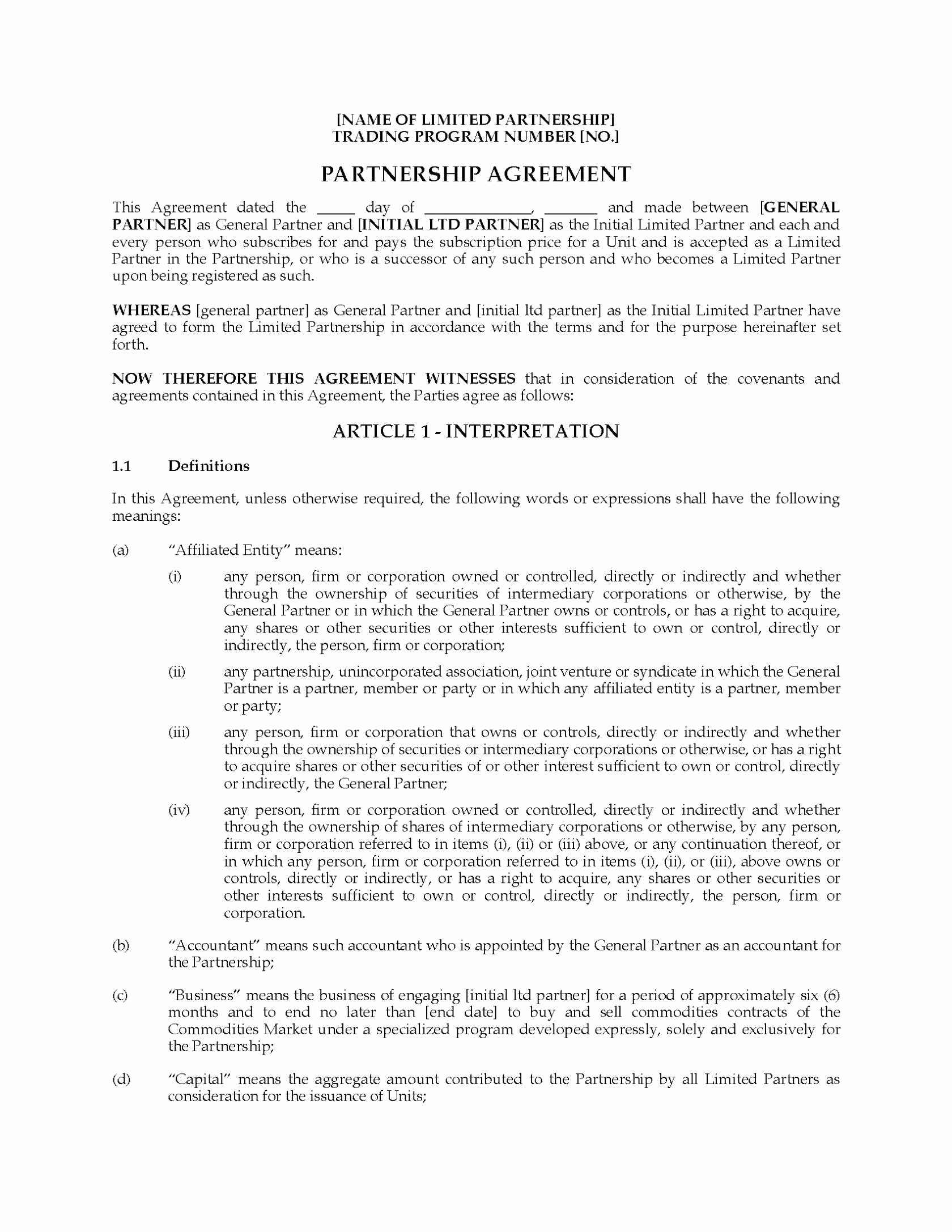 Letter Of Understanding Template Word - Memorandum Understanding Business Partnership Template Best