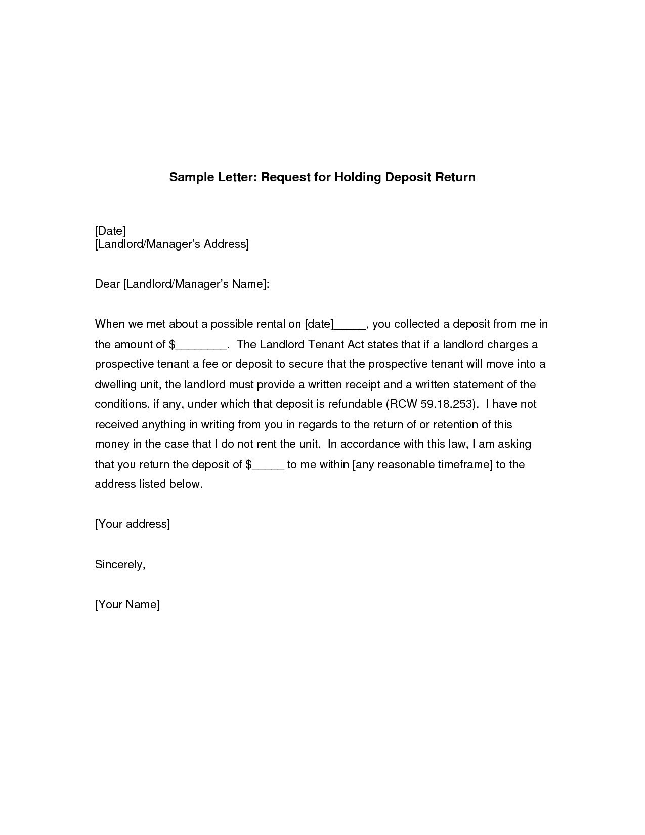 Security Deposit Demand Letter Template - New Refund Letter Best Letter format for Requesting A Refund Best
