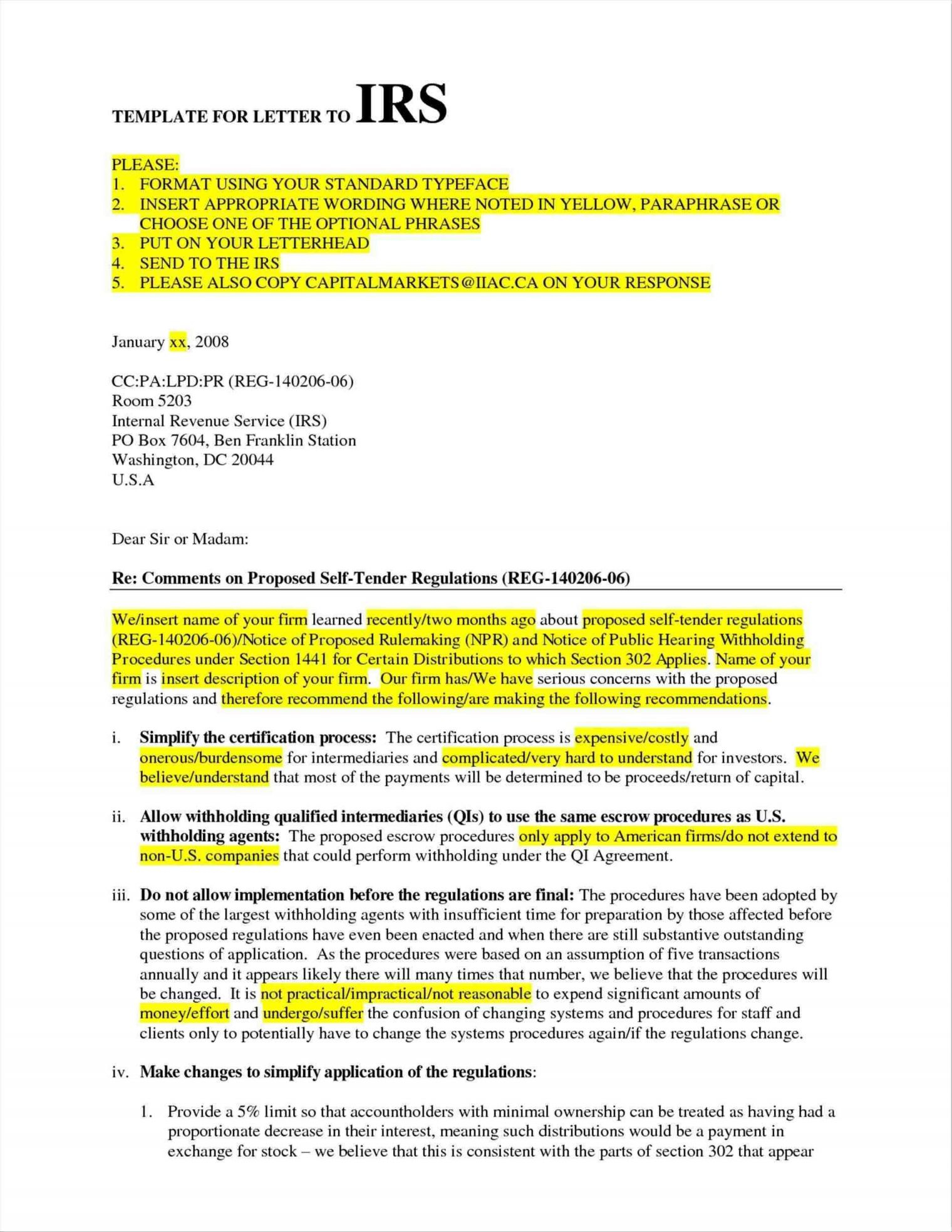 Irs Response Letter Template - New Sample Response Letter to Irs Notice Fs34 – Documentaries for