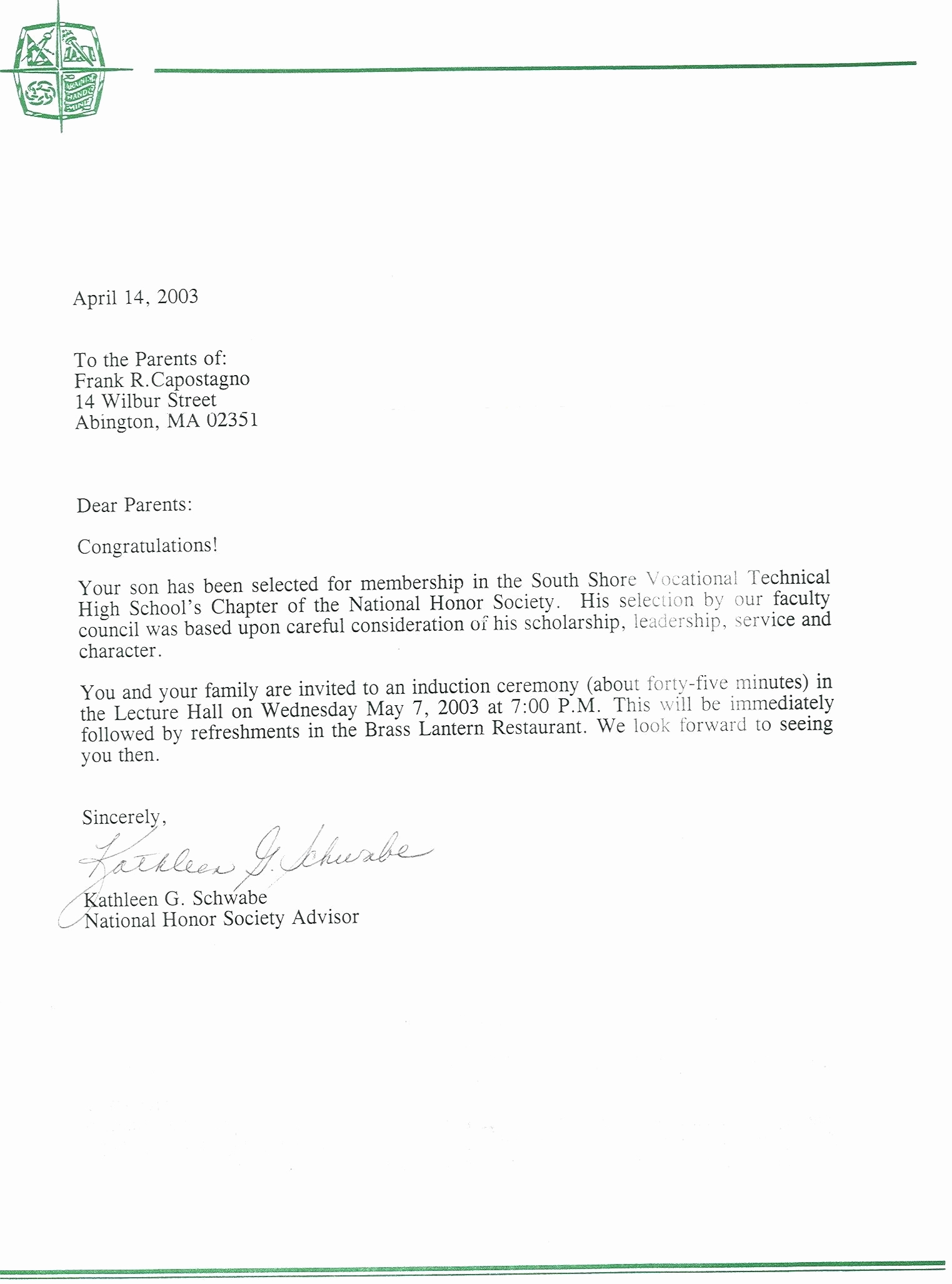 Nhs Letter Of Recommendation Template - Nhs Letter Re Mendation Template Unique National Honor society