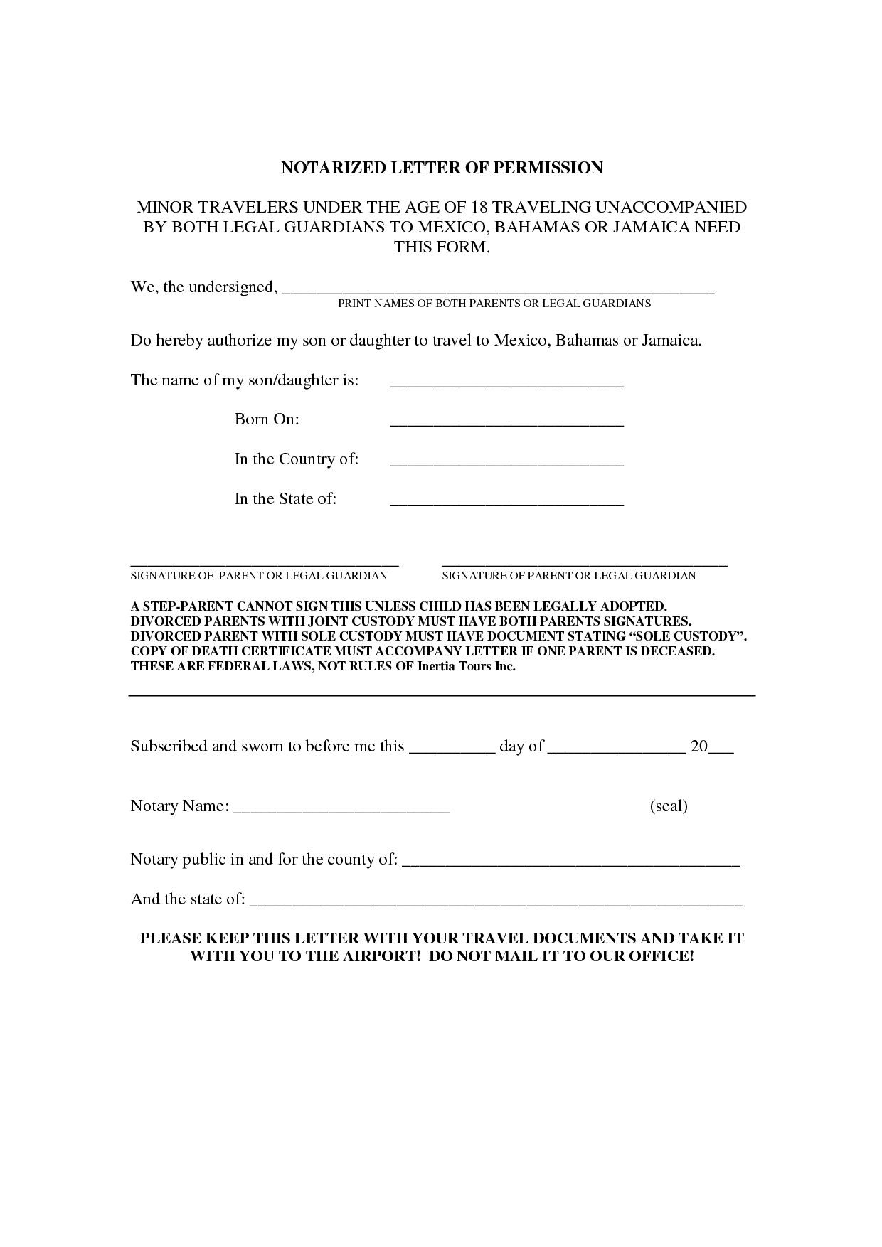 Notary Letter Template - Notarized Document Template