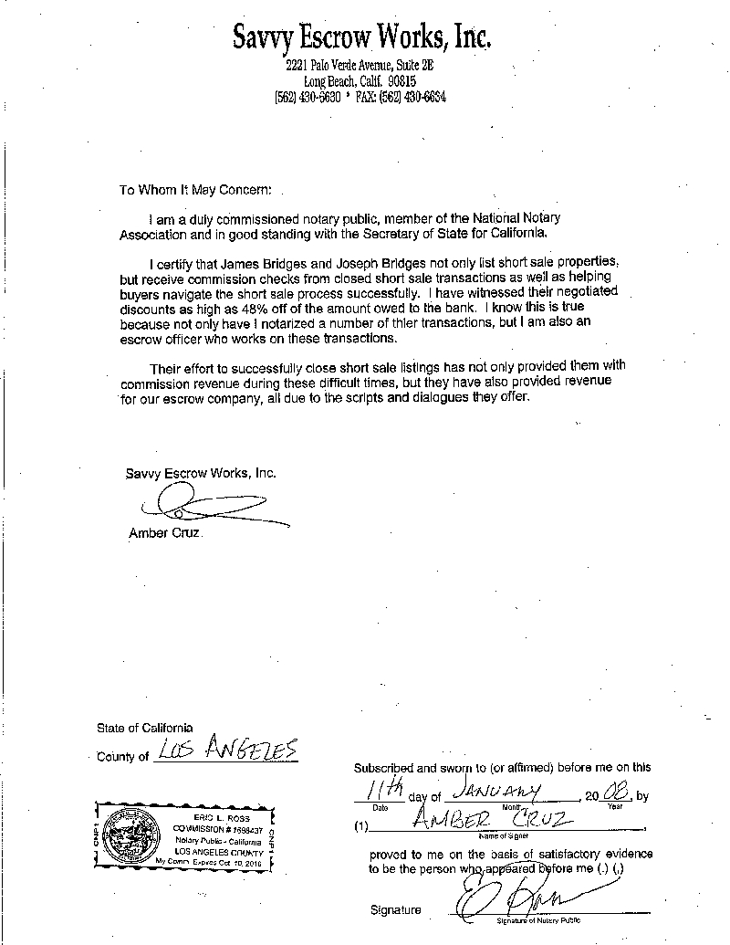 notary public personal notarized letter