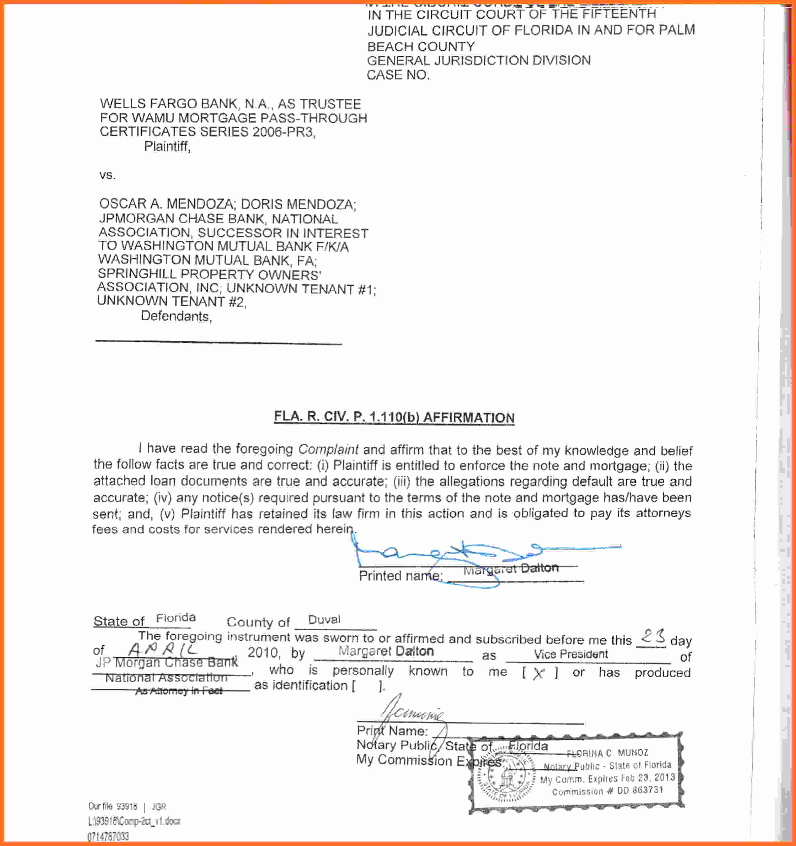 notarized letter template florida example-Notarized Witness Statement Sample Fresh Notarial Certificate Birth Sample Fresh Notarized Letter Sample 7-t