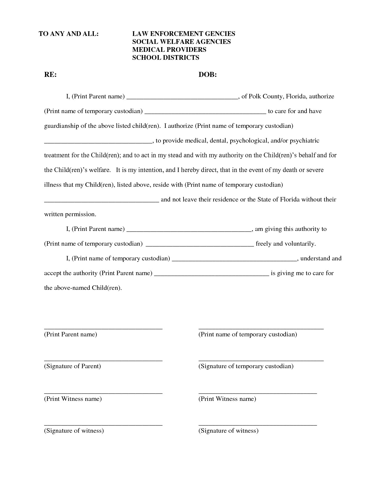 Example Of Child Custody Letter