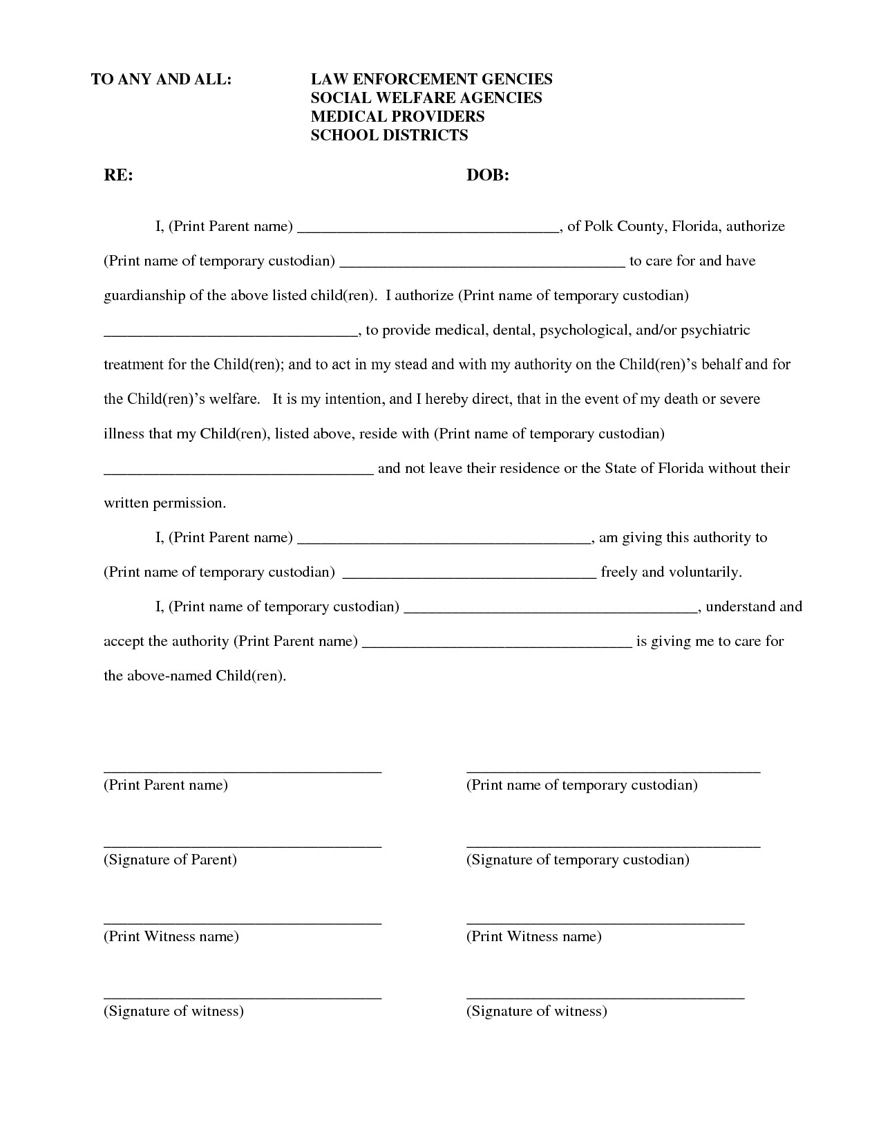 Temporary Custody Letter Template Examples Letter Template Collection