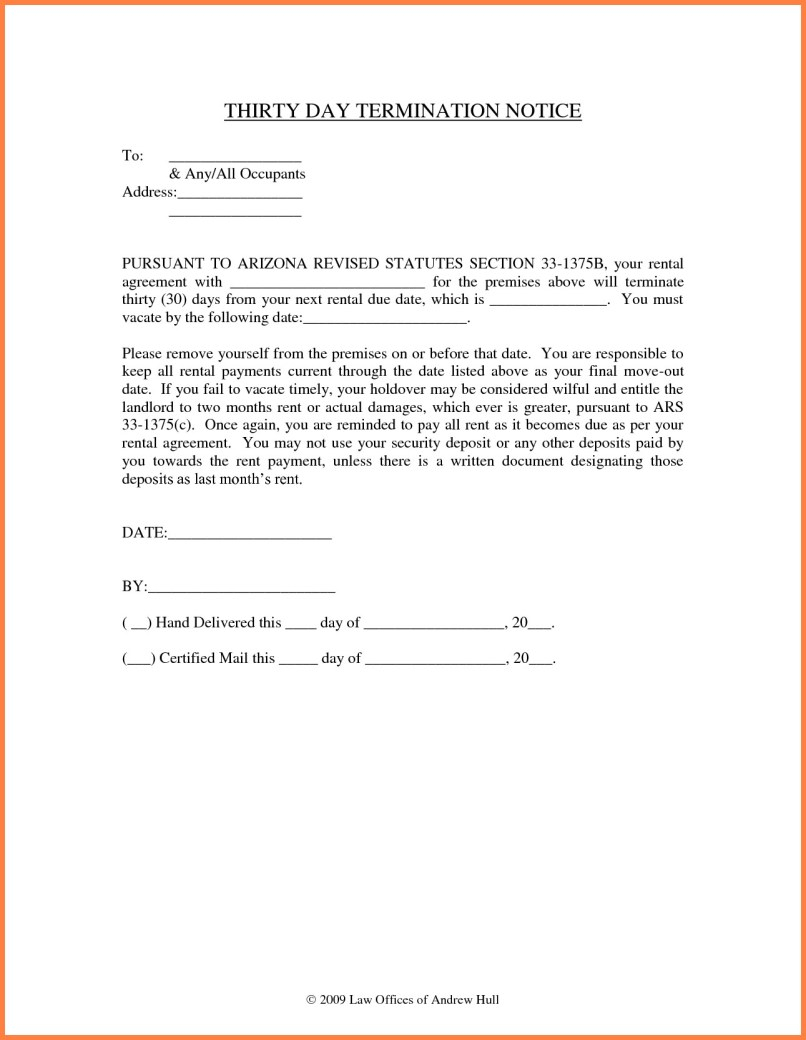 Notice Letter to Tenant From Landlord Template - Notice to Vacate Letter From Landlord Tenant California