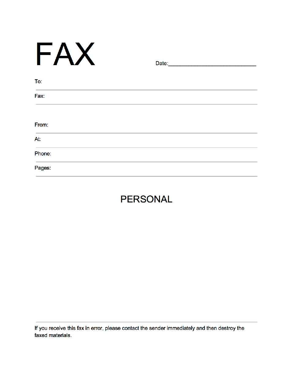 Free Fax Cover Letter Template Word - Openoffice Fax Cover Template