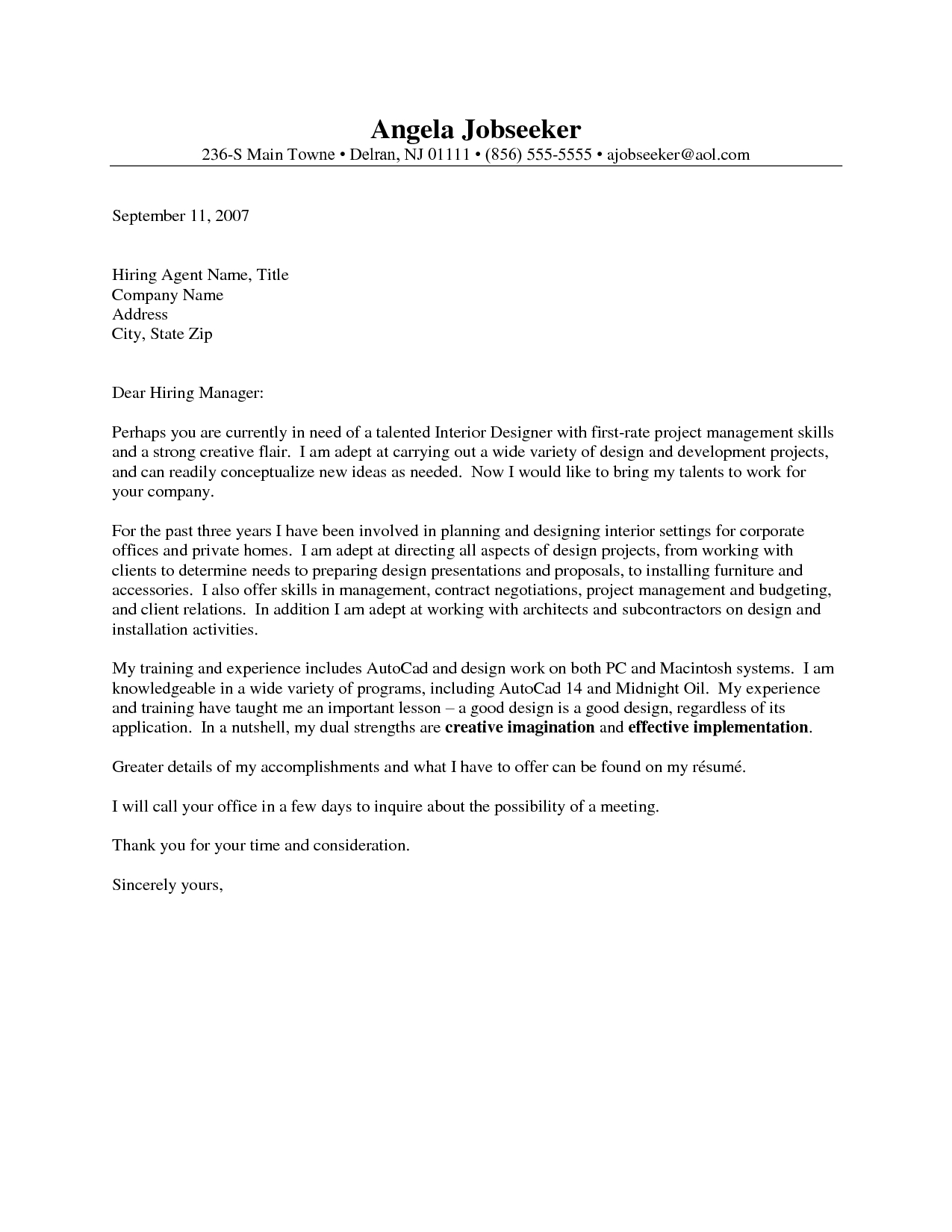 Creative Cover Letter Template Free Download - Outstanding Cover Letter Examples
