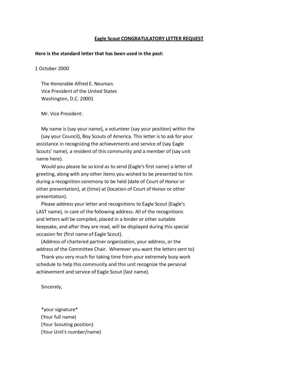 eagle recommendation letter template example-parent re mendation letter for eagle scout sample 10-b