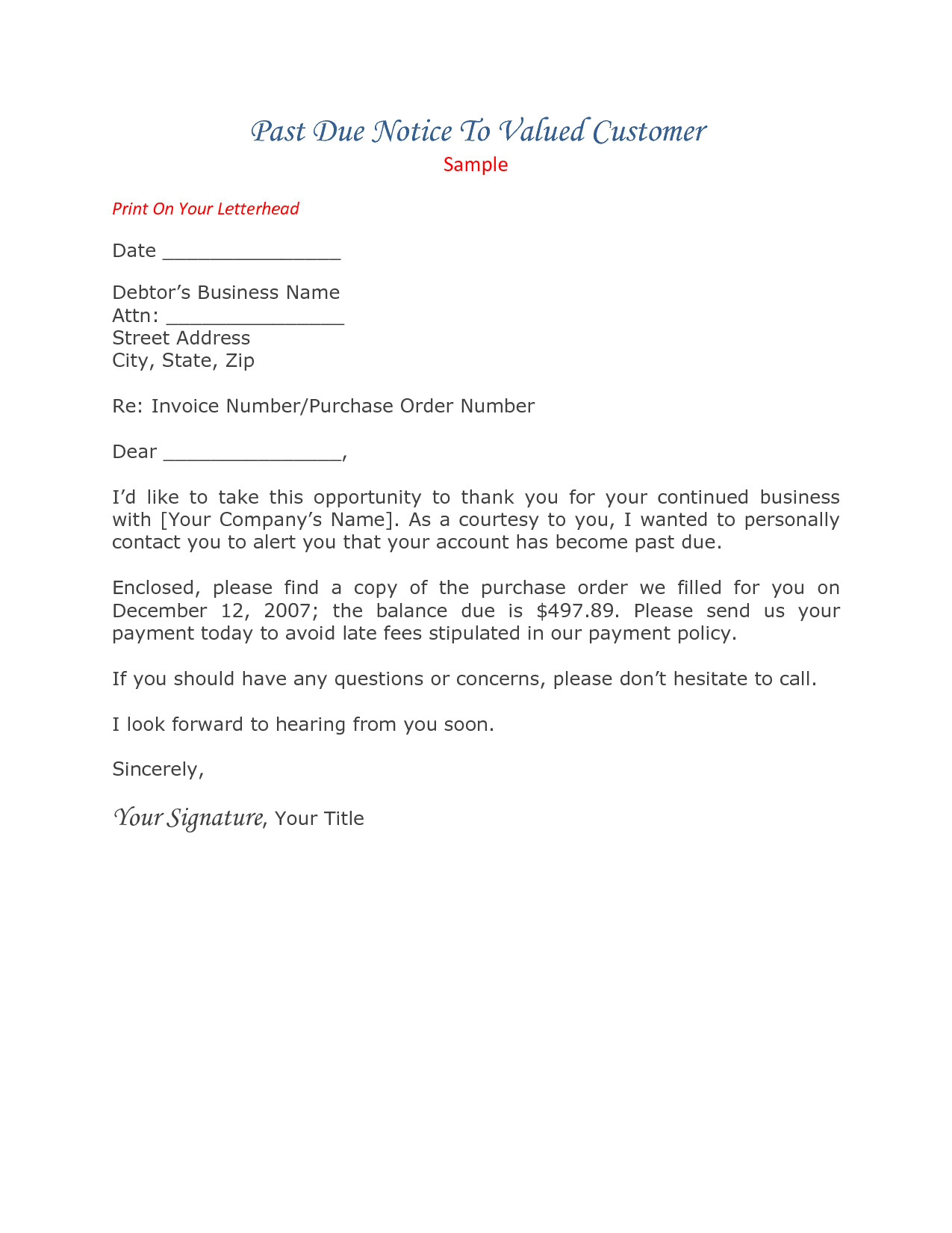 Past Due Rent Letter Template - Past Due Invoice Letter Awesome 20 New Payment Demand Letter