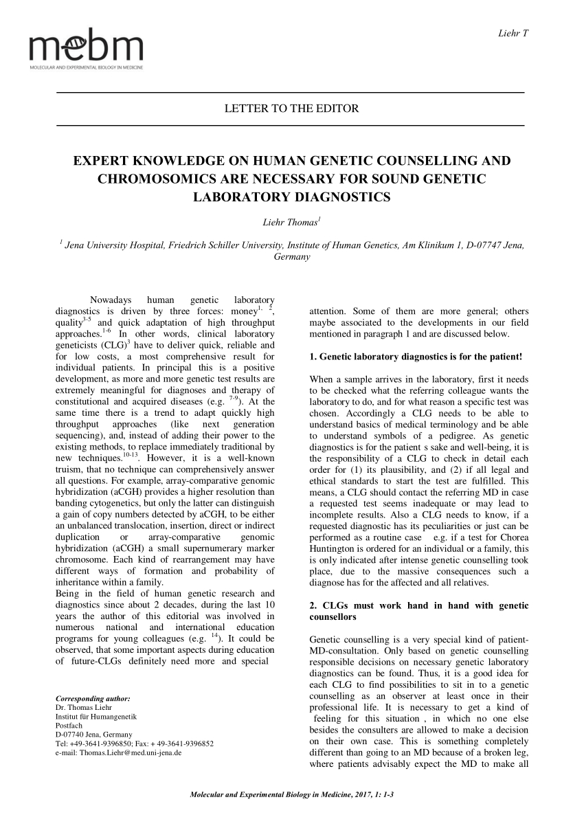 Genetic Counseling Letter Template - Pdf Expert Knowledge On Human Genetic Counselling and Chromosomics