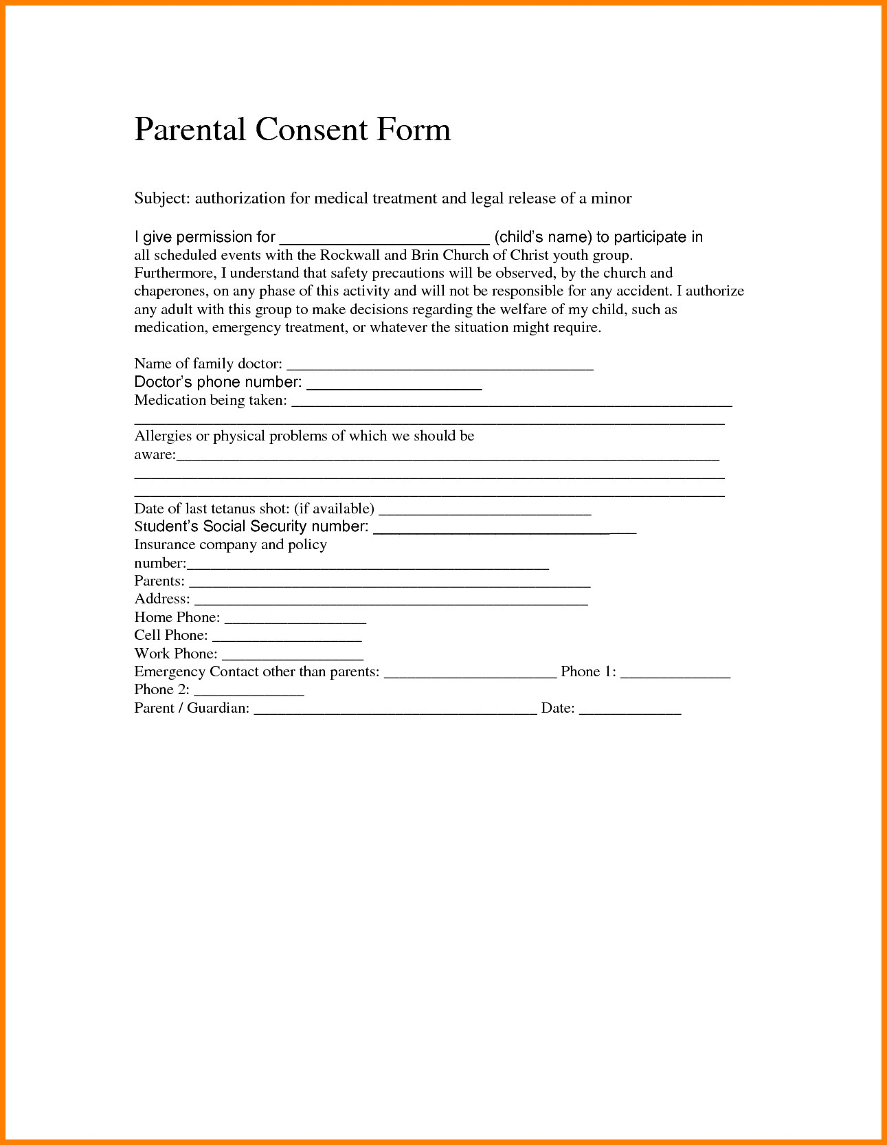 Medical Consent Letter Template - Physician Consent Letter to Travel Save Sample Medical Consent form