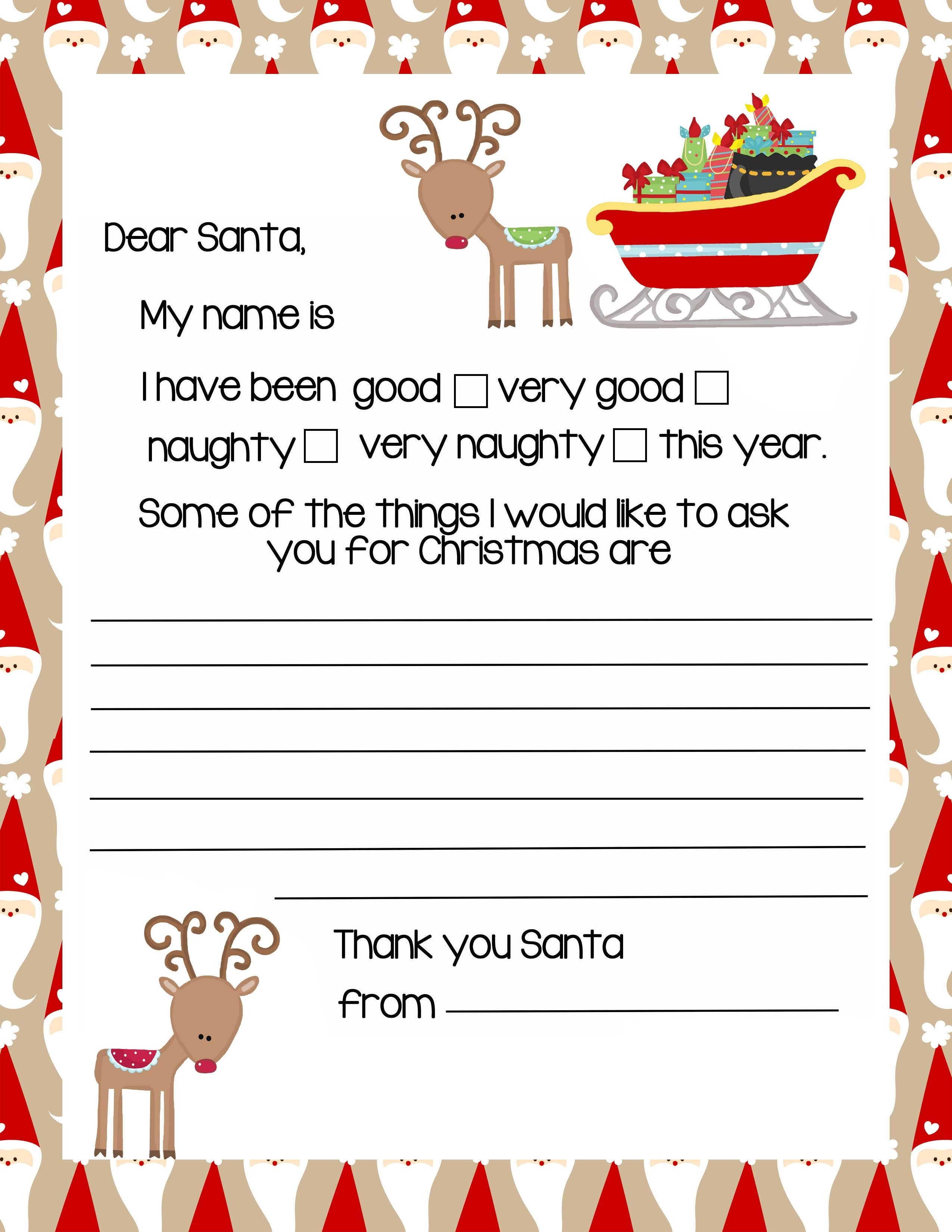 Christmas Letter From Santa Template - Printable Letter From Santa Template Fresh Letter Template for Kids
