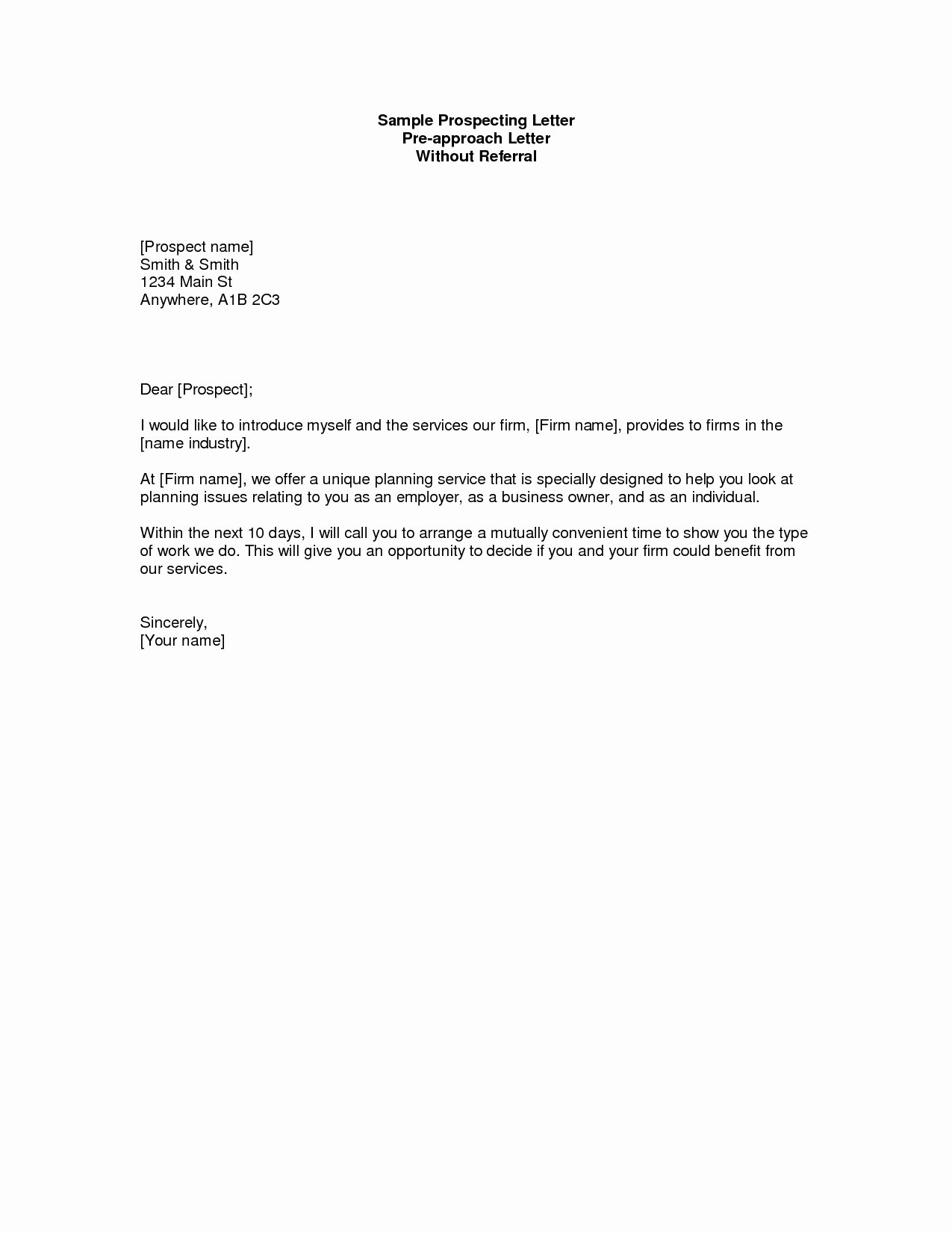 Commercial Real Estate Prospecting Letter Template Samples Letter Template Collection