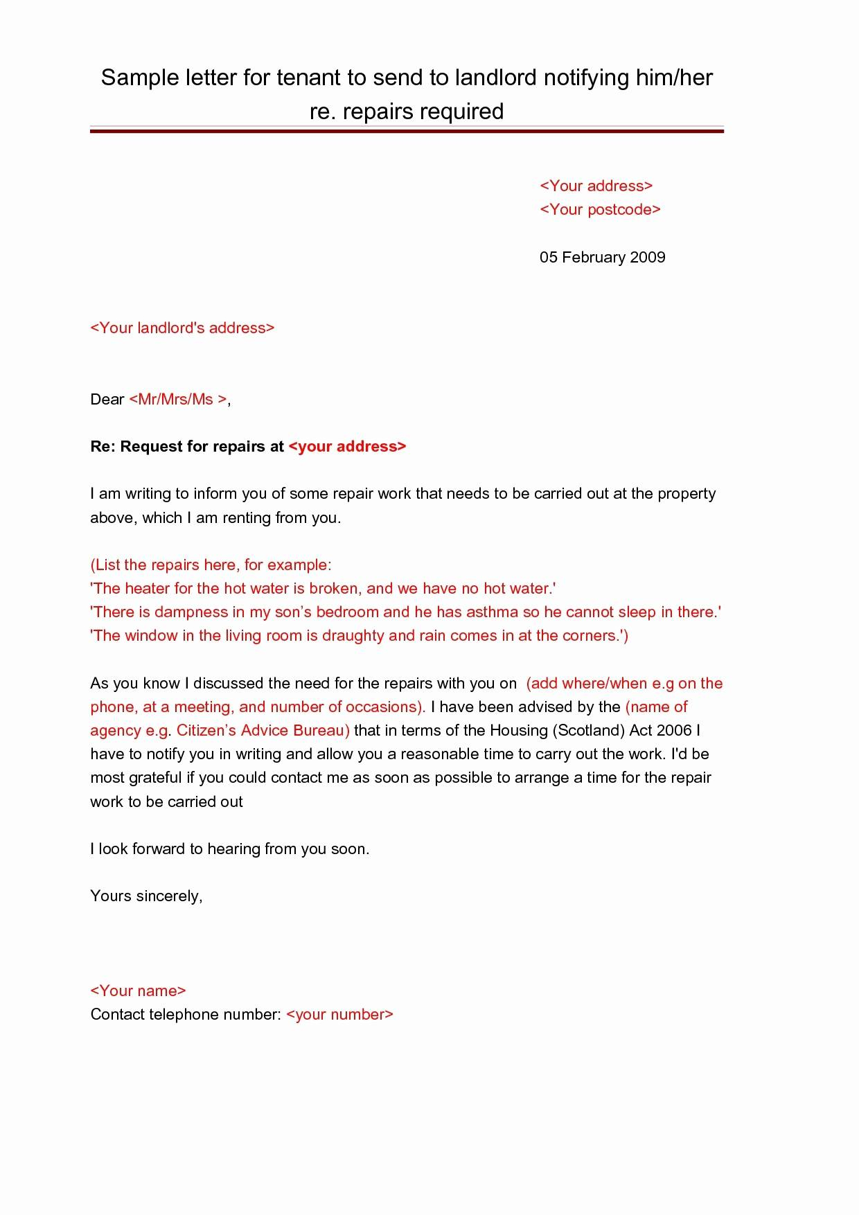 Notice Letter to Tenant From Landlord Template - Rent Late Notice Template Luxury Notice Letter to Landlord Template