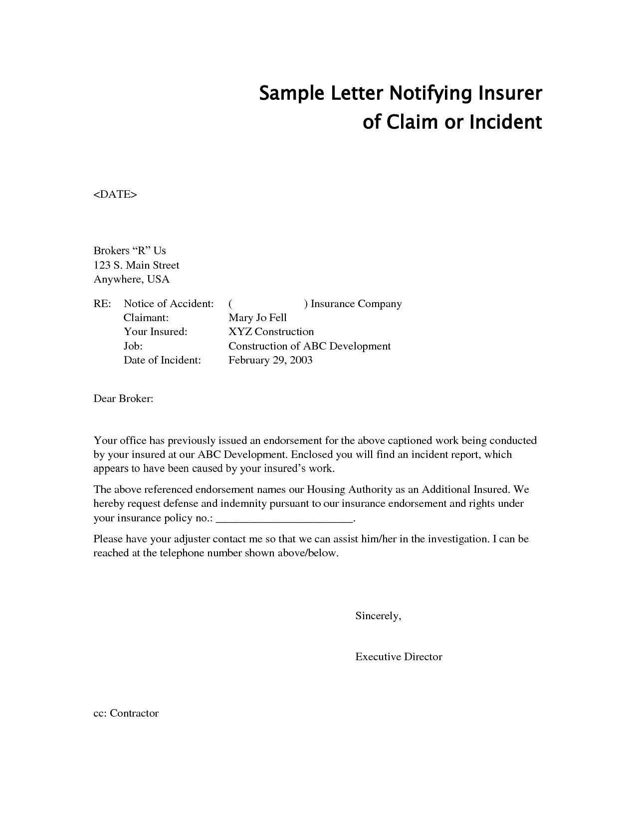 Subrogation Demand Letter Template Collection Letter Template Collection
