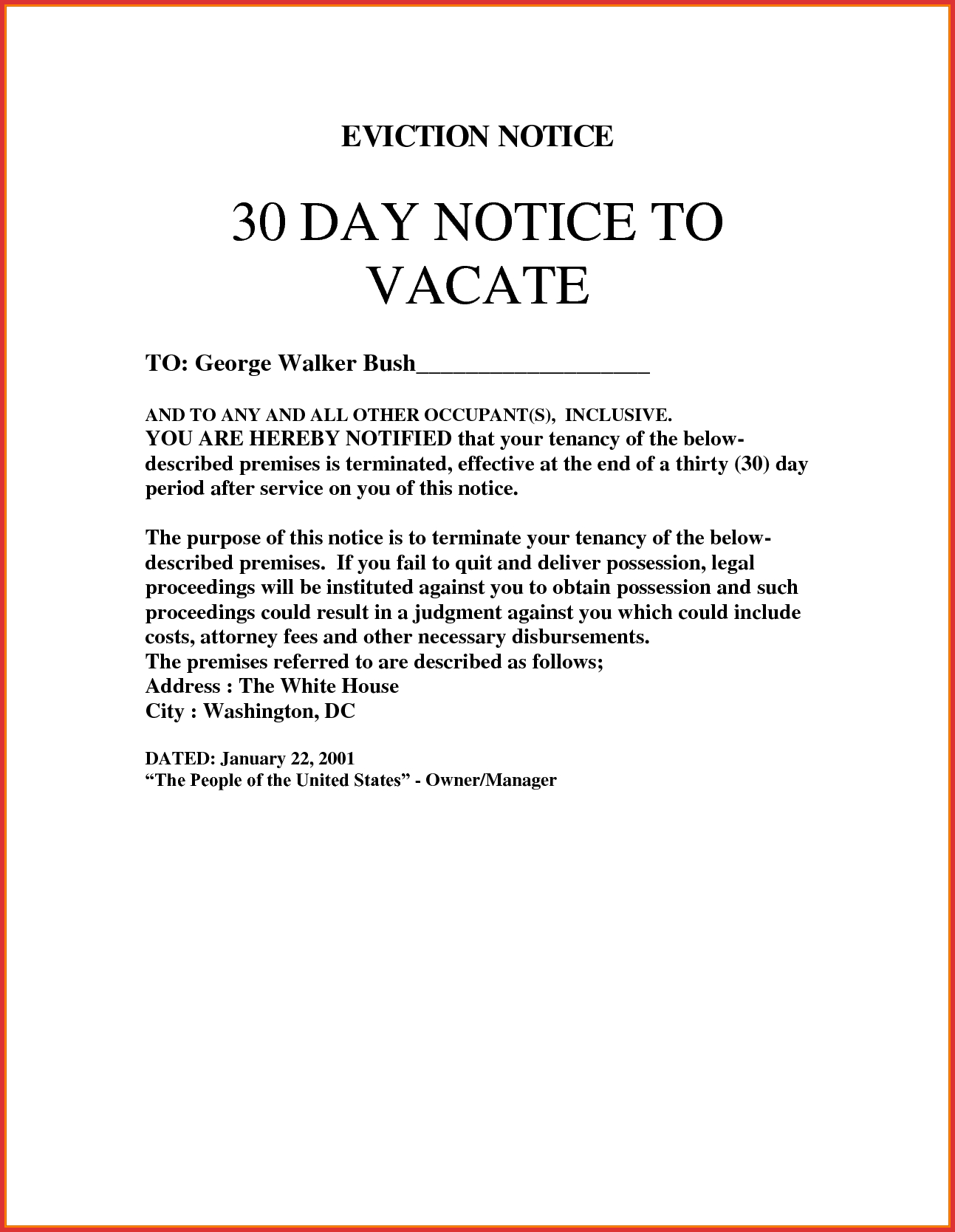 Eviction Notice Template 7